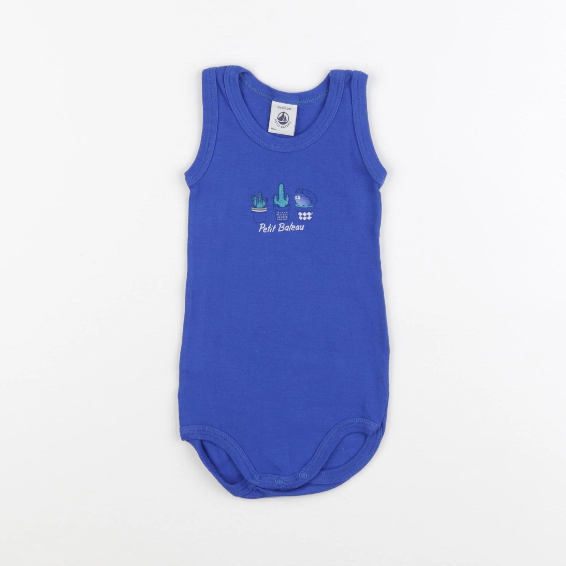 Petit Bateau - body bleu - 6 mois