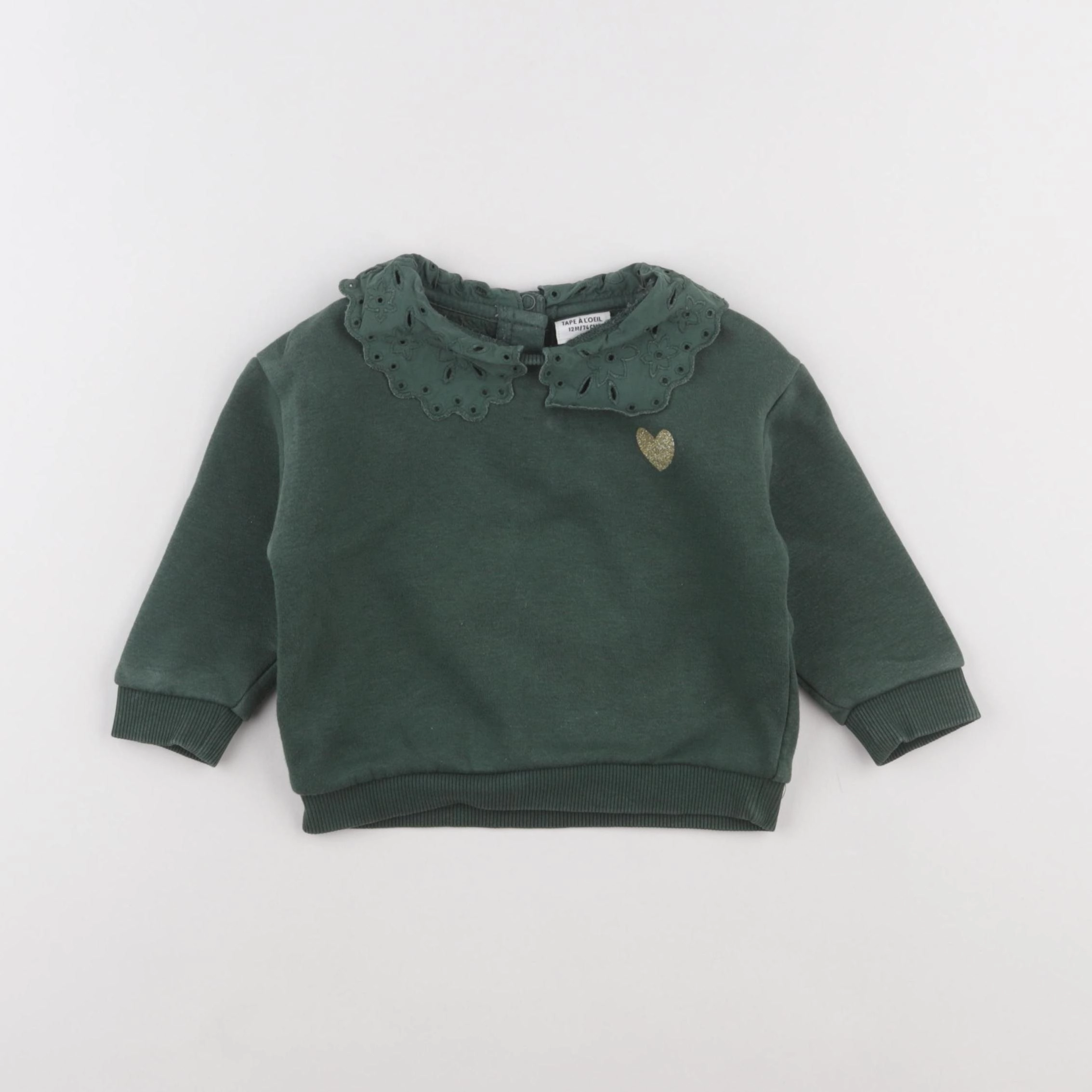 Tape à l'oeil - sweat vert - 12 mois