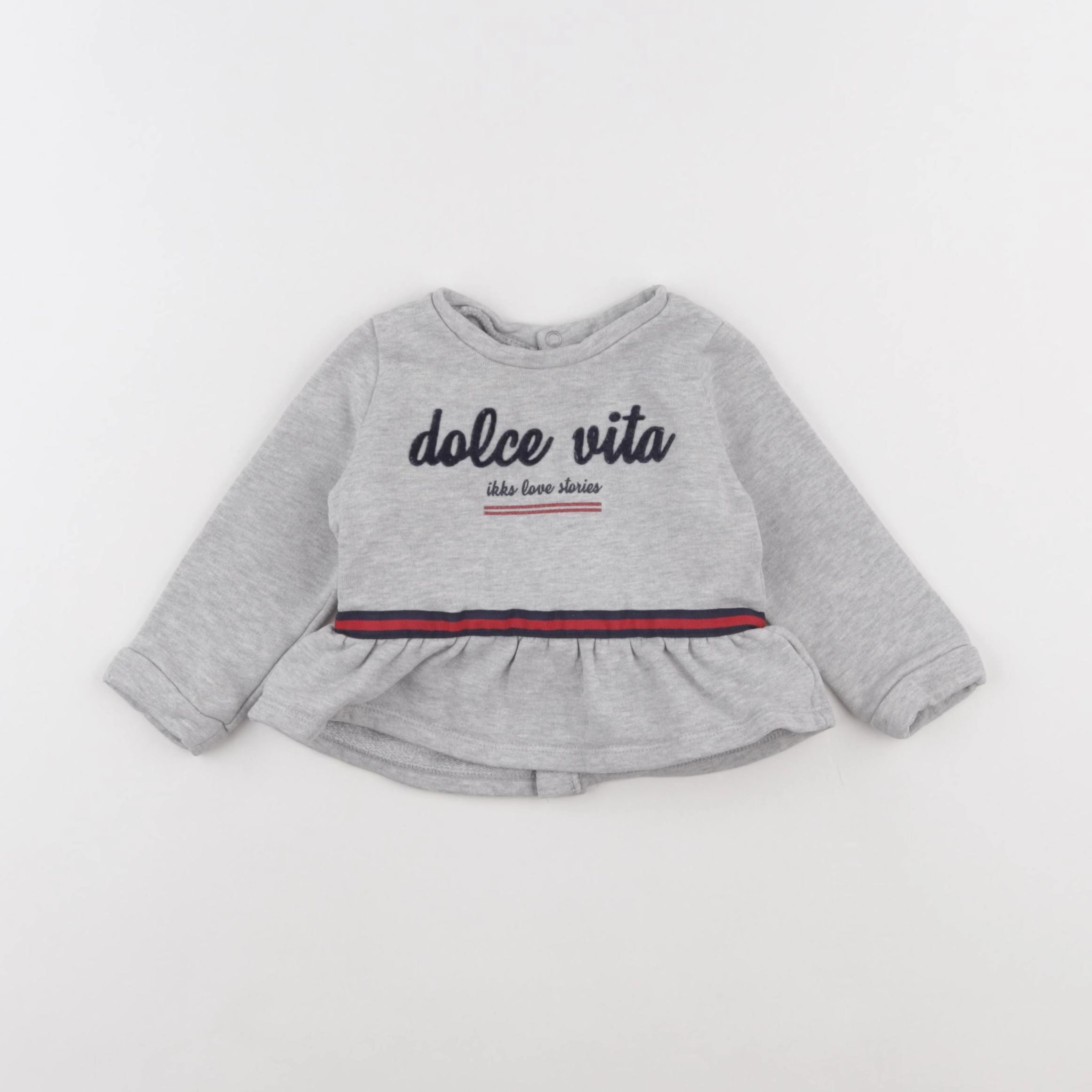 IKKS - sweat gris - 12 mois