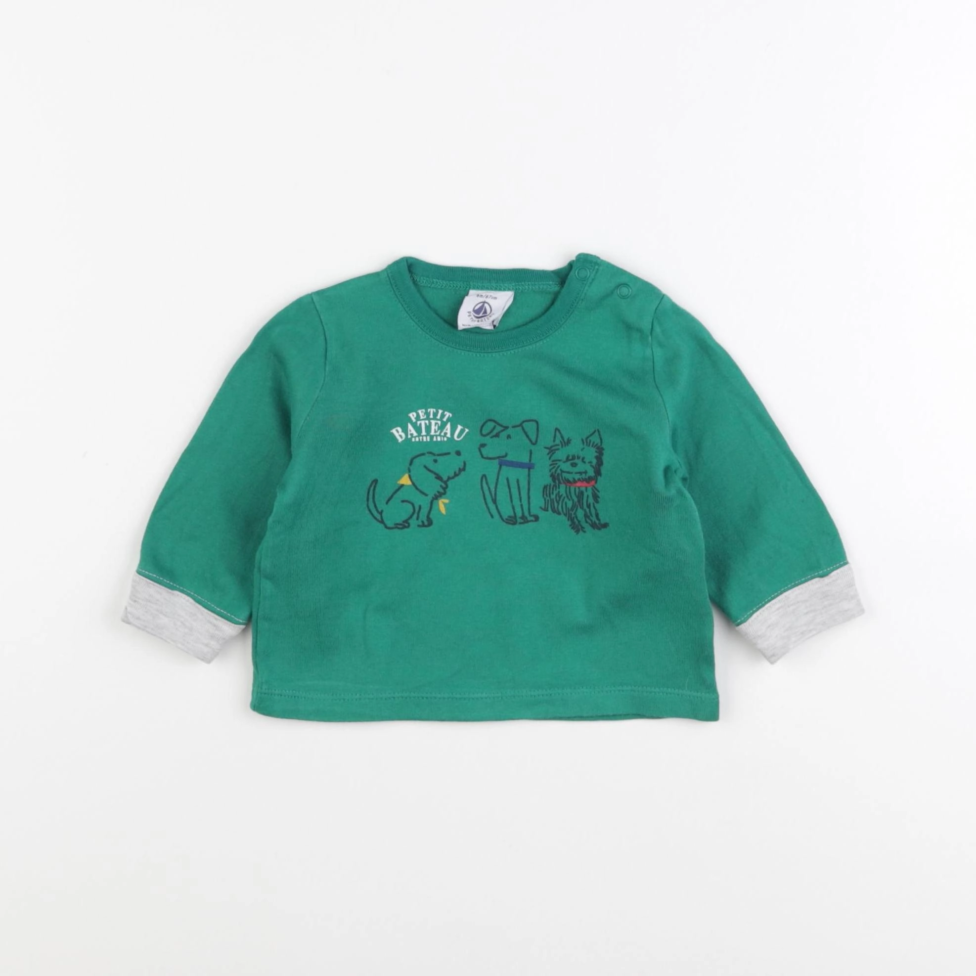 Petit Bateau - tee-shirt vert - 6 mois