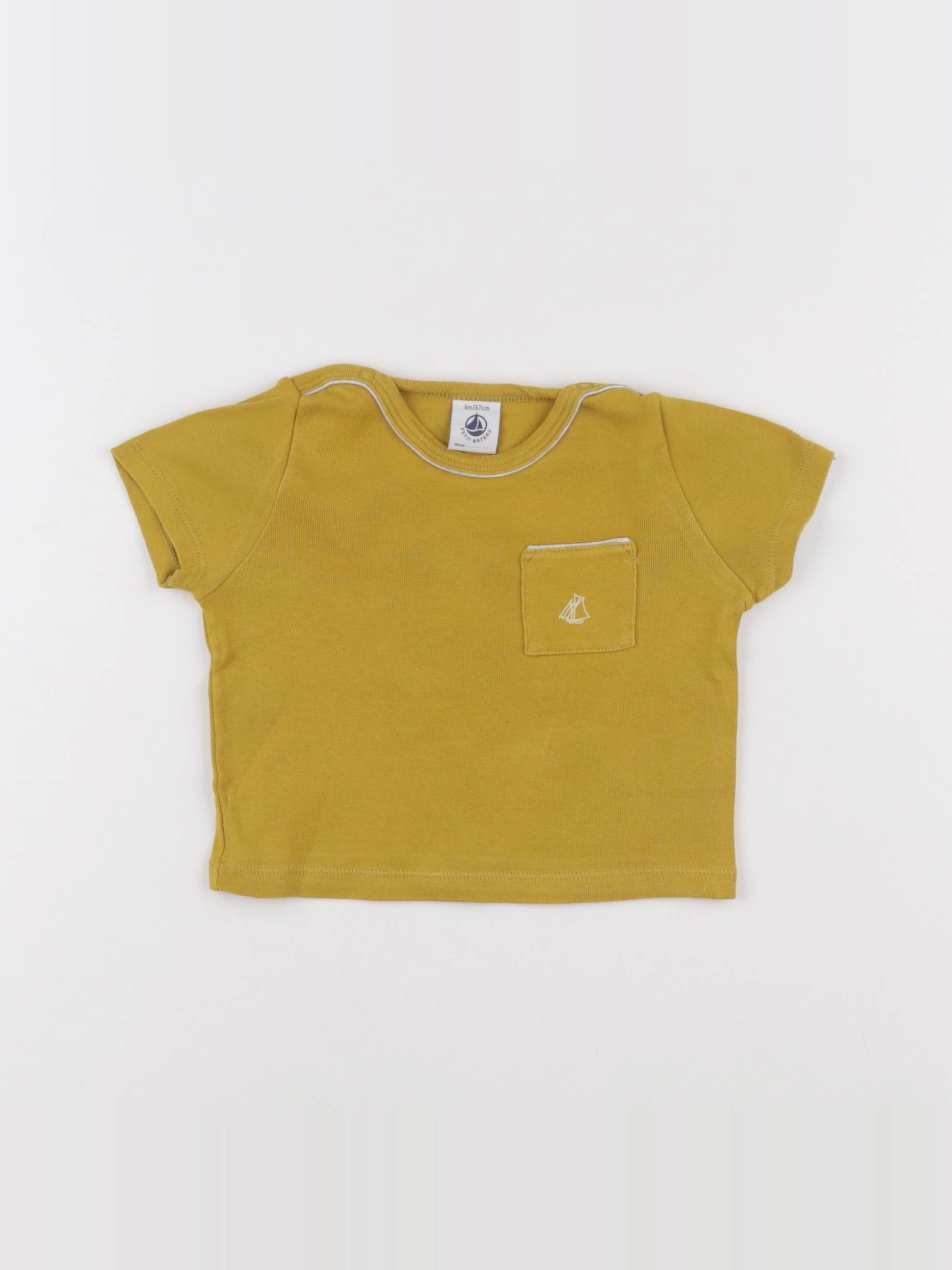 Petit Bateau - tee-shirt jaune - 6 mois