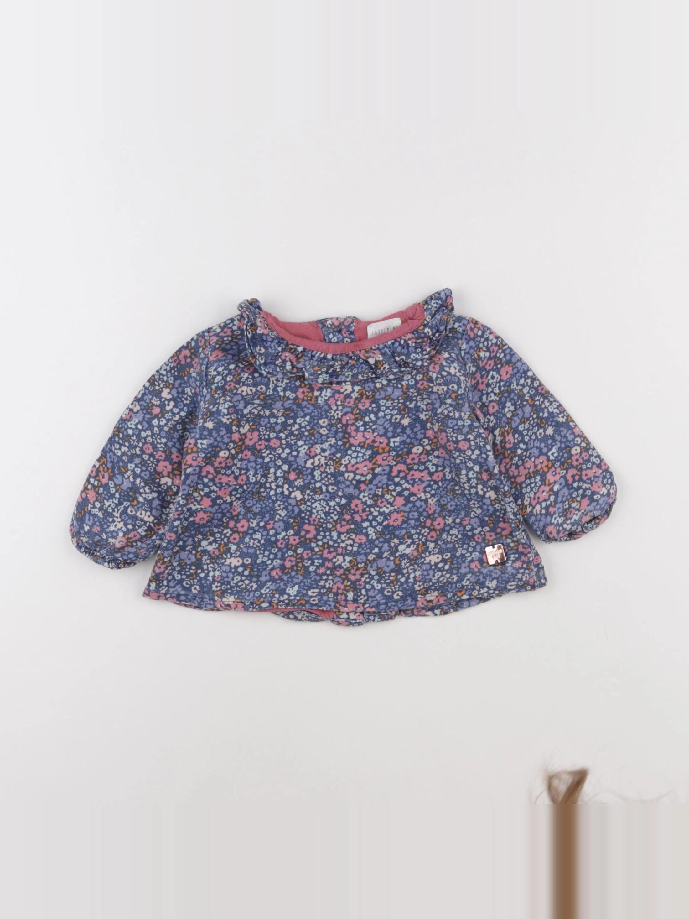 Carrément Beau - blouse bleu, rose - 6 mois