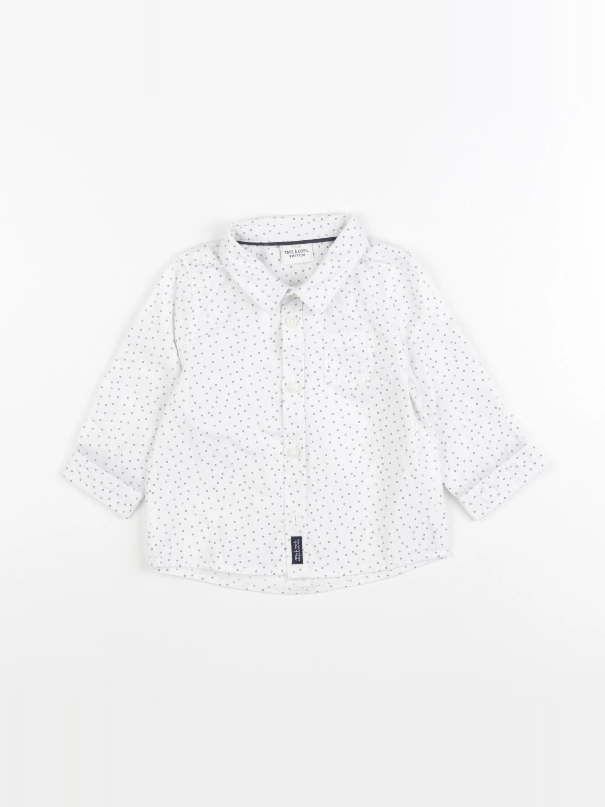Tape à l'oeil - chemise blanc, bleu - 9 mois