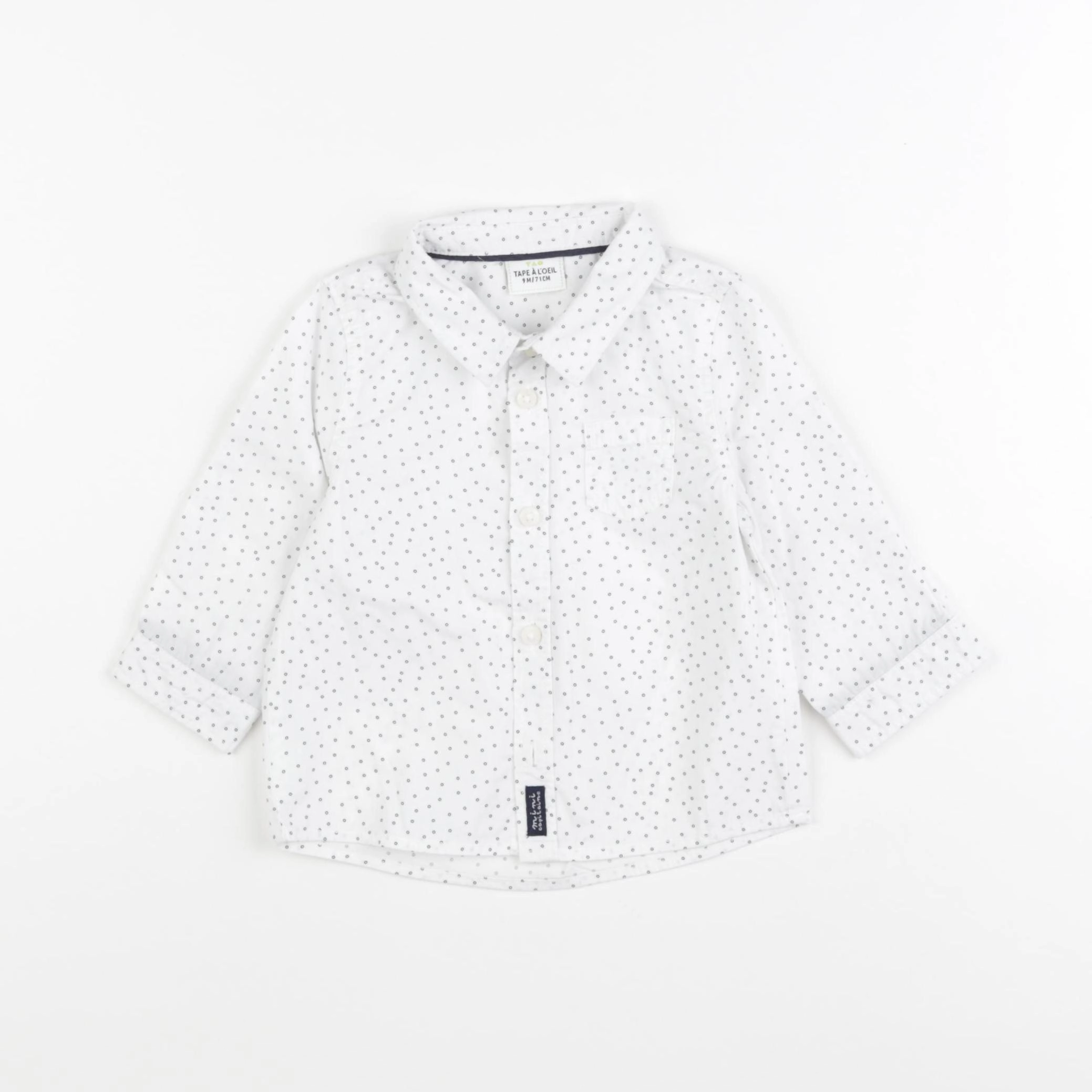 Tape à l'oeil - chemise blanc, bleu - 9 mois