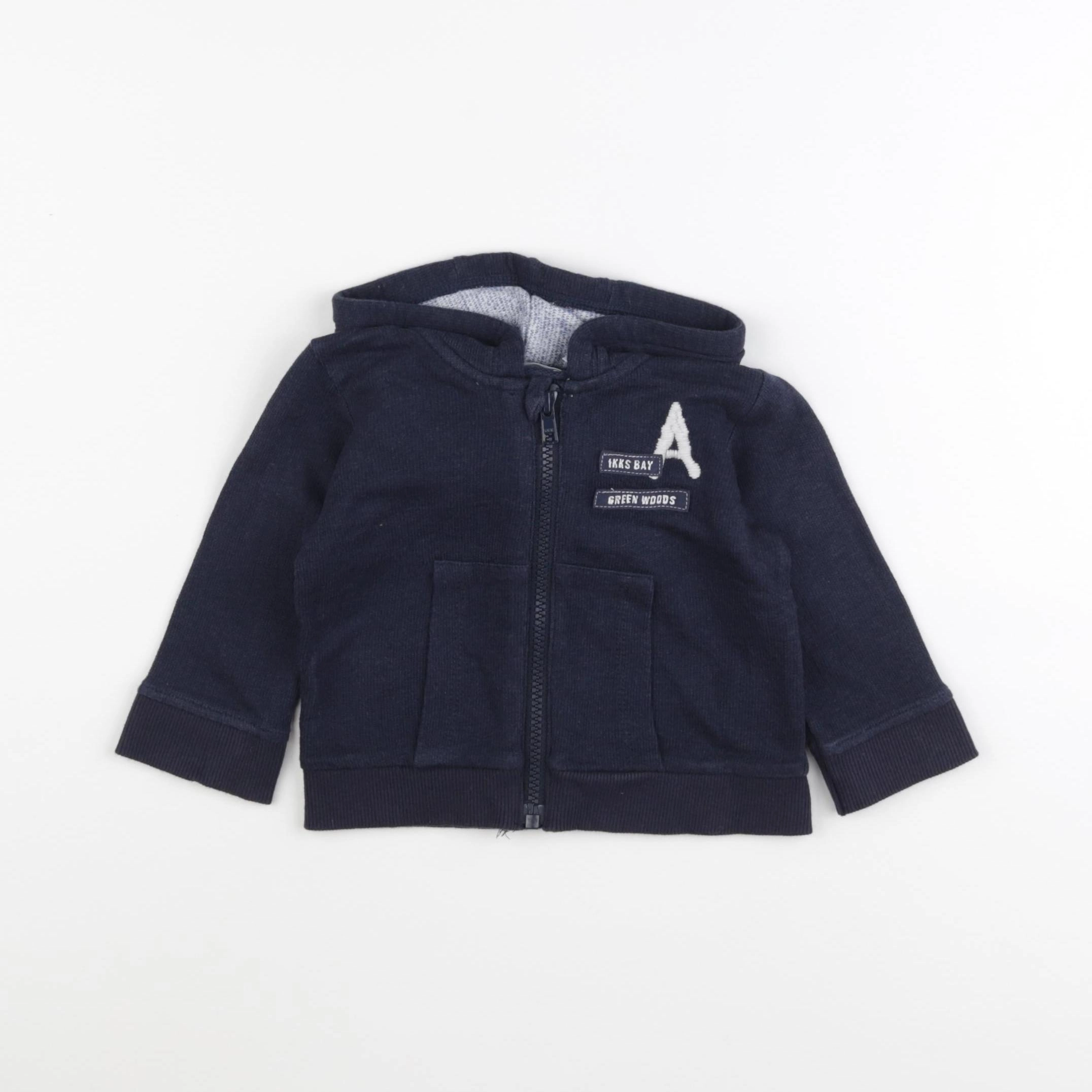IKKS - sweat bleu - 6 mois