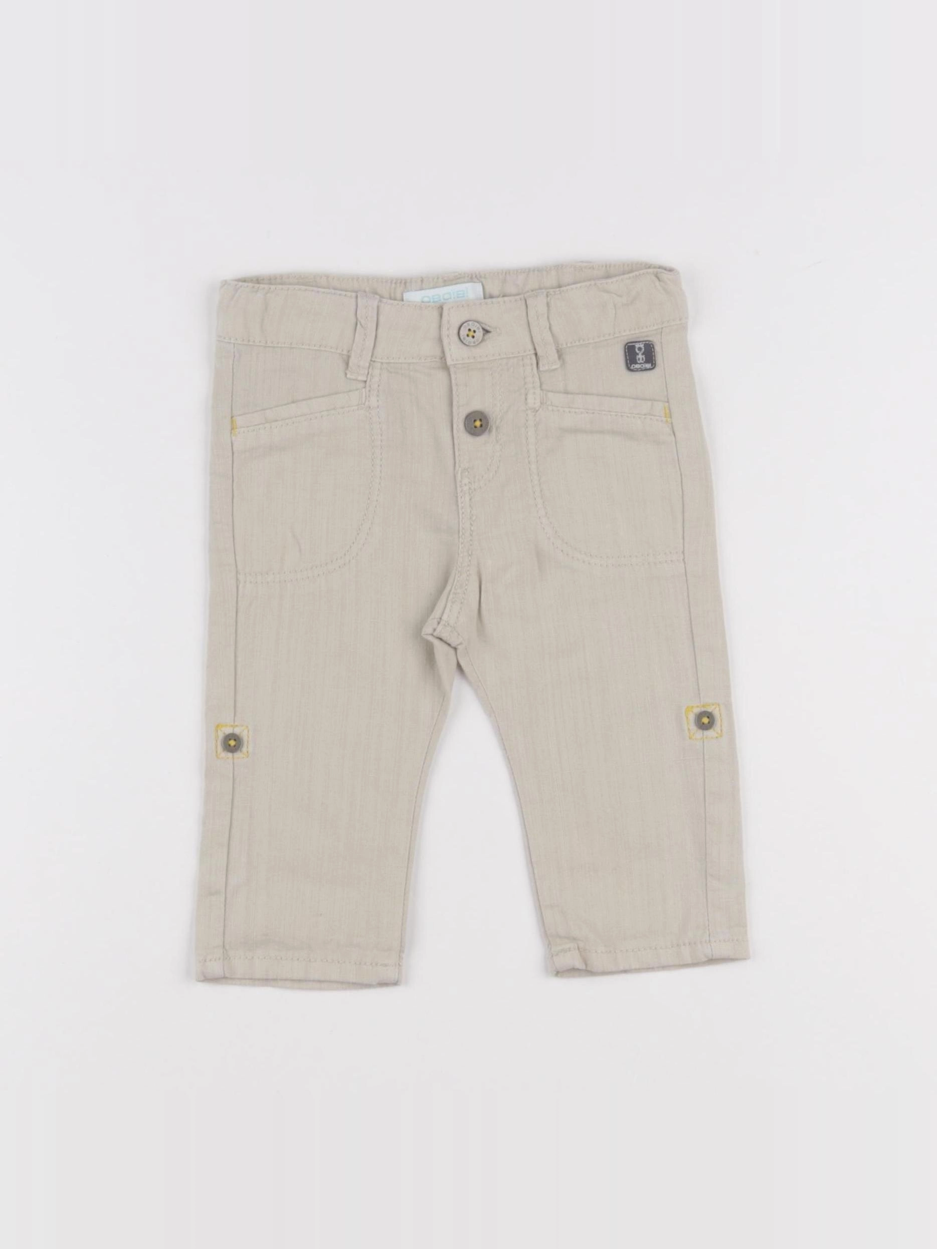 Obaïbi - pantalon beige - 6 mois