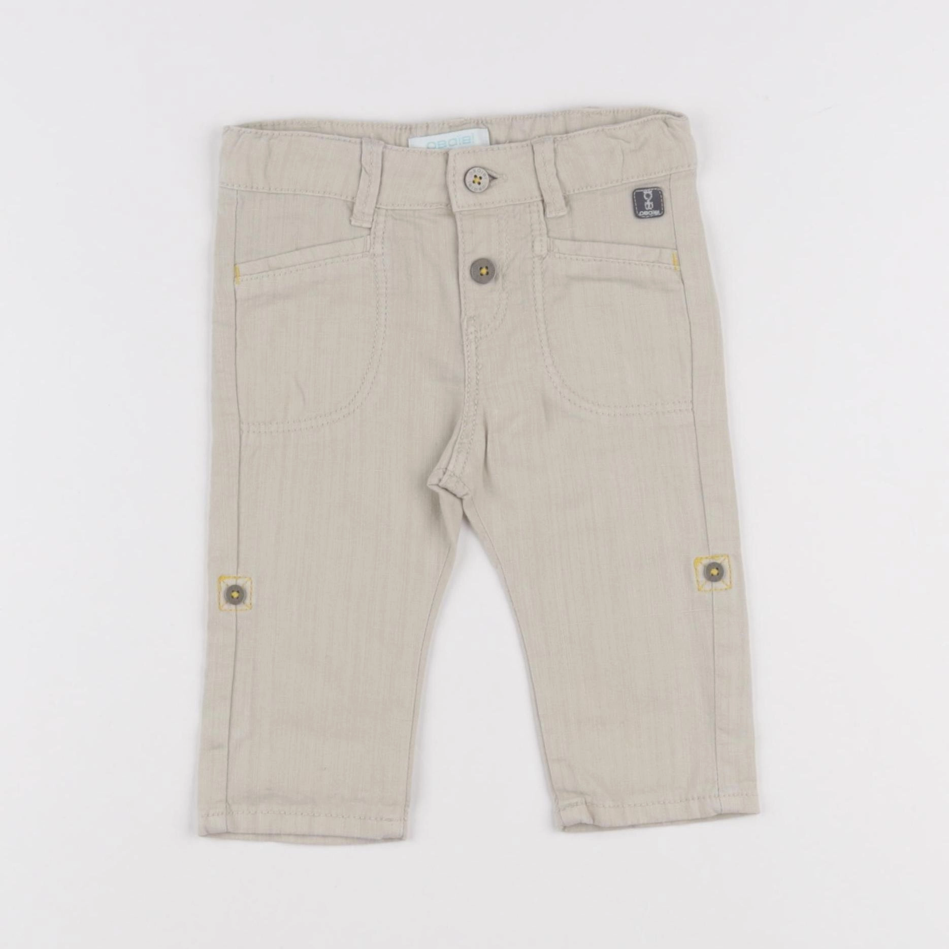Obaïbi - pantalon beige - 6 mois