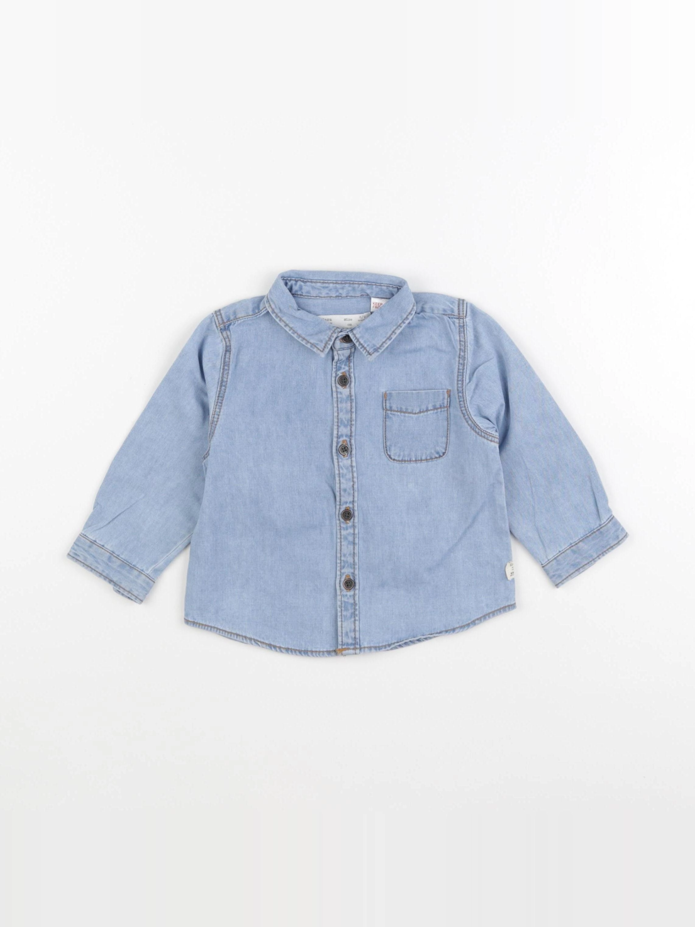 Zara - chemise bleu - 6/9 mois