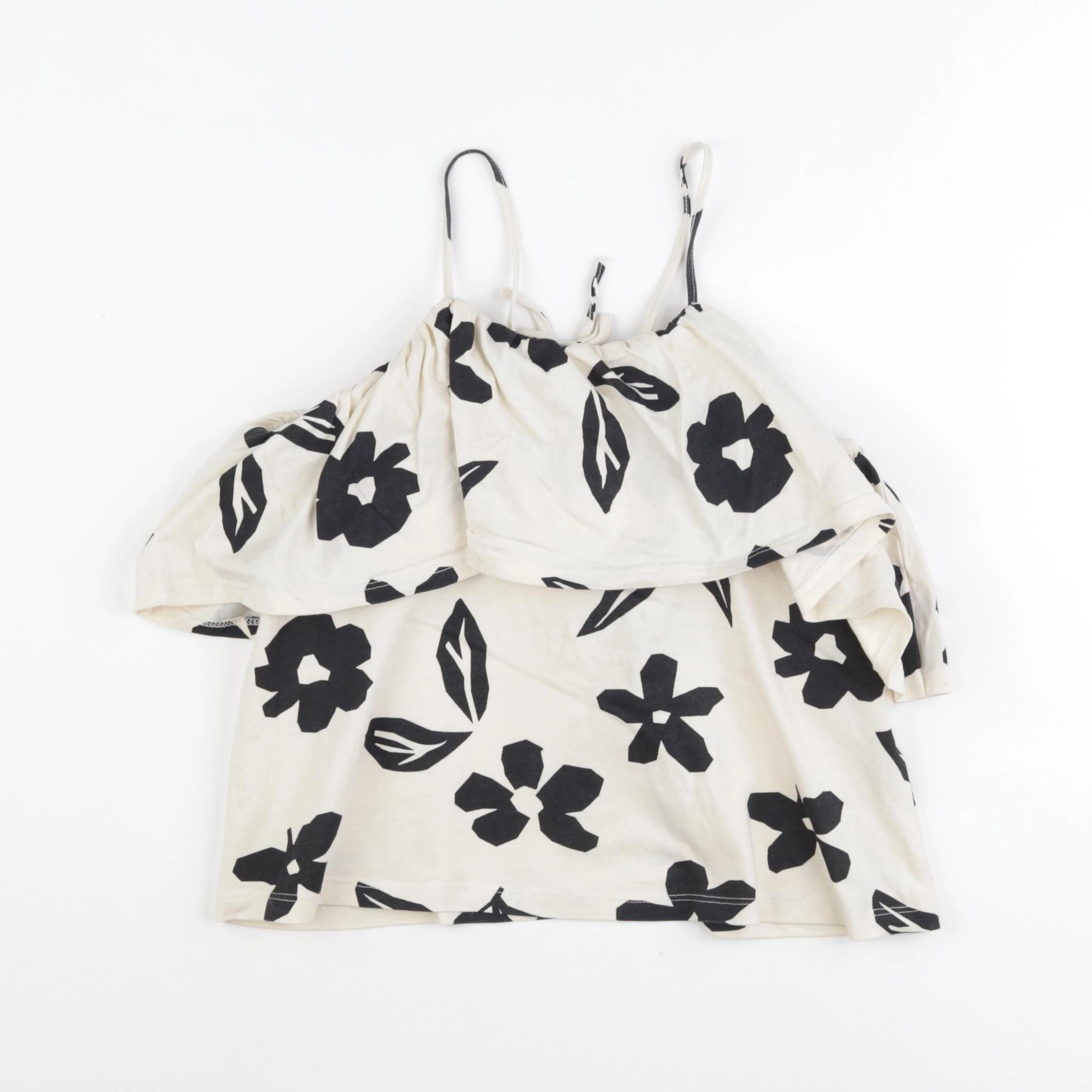 Zara - blouse beige, noir - 9/10 ans