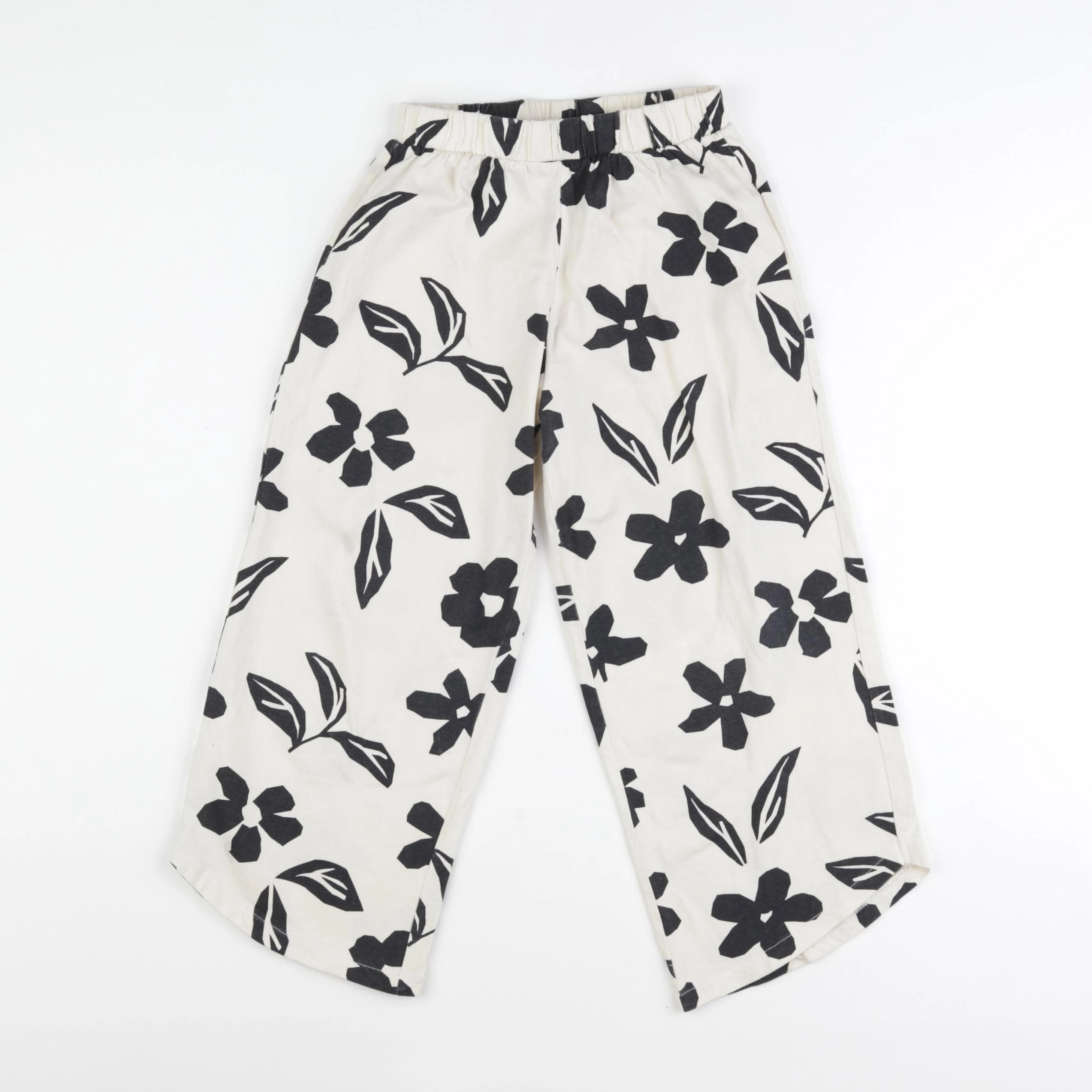 Zara - pantalon beige, noir - 8 ans