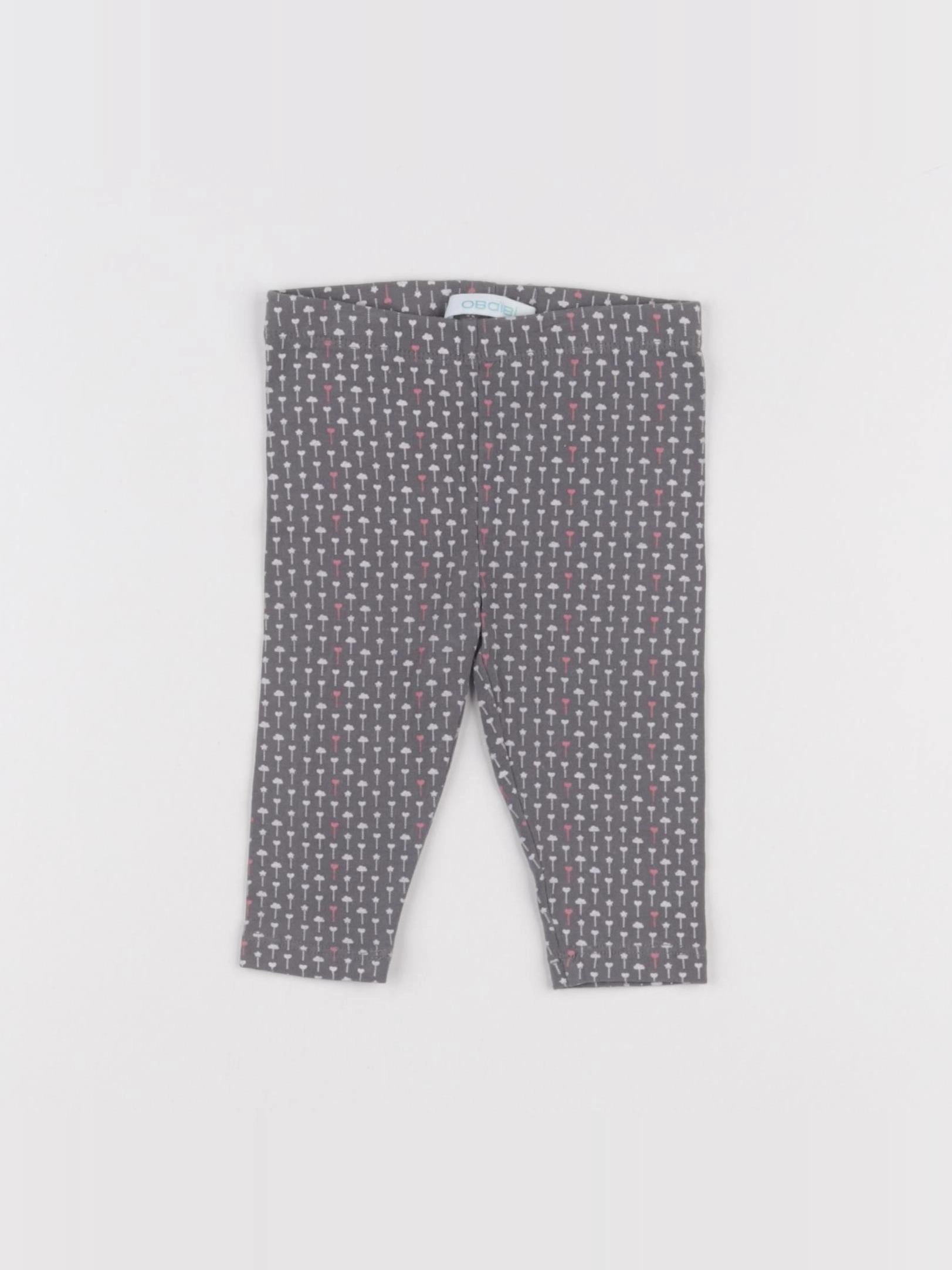 Obaïbi - legging rose, gris - 6 mois
