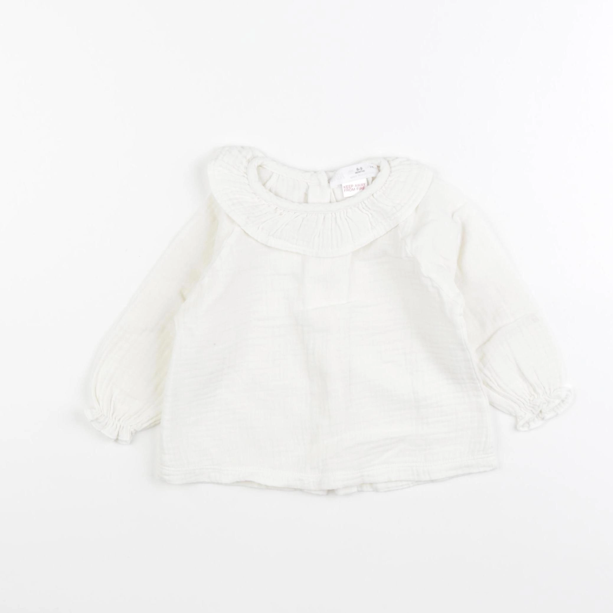 Zara - blouse blanc - 6/9 mois