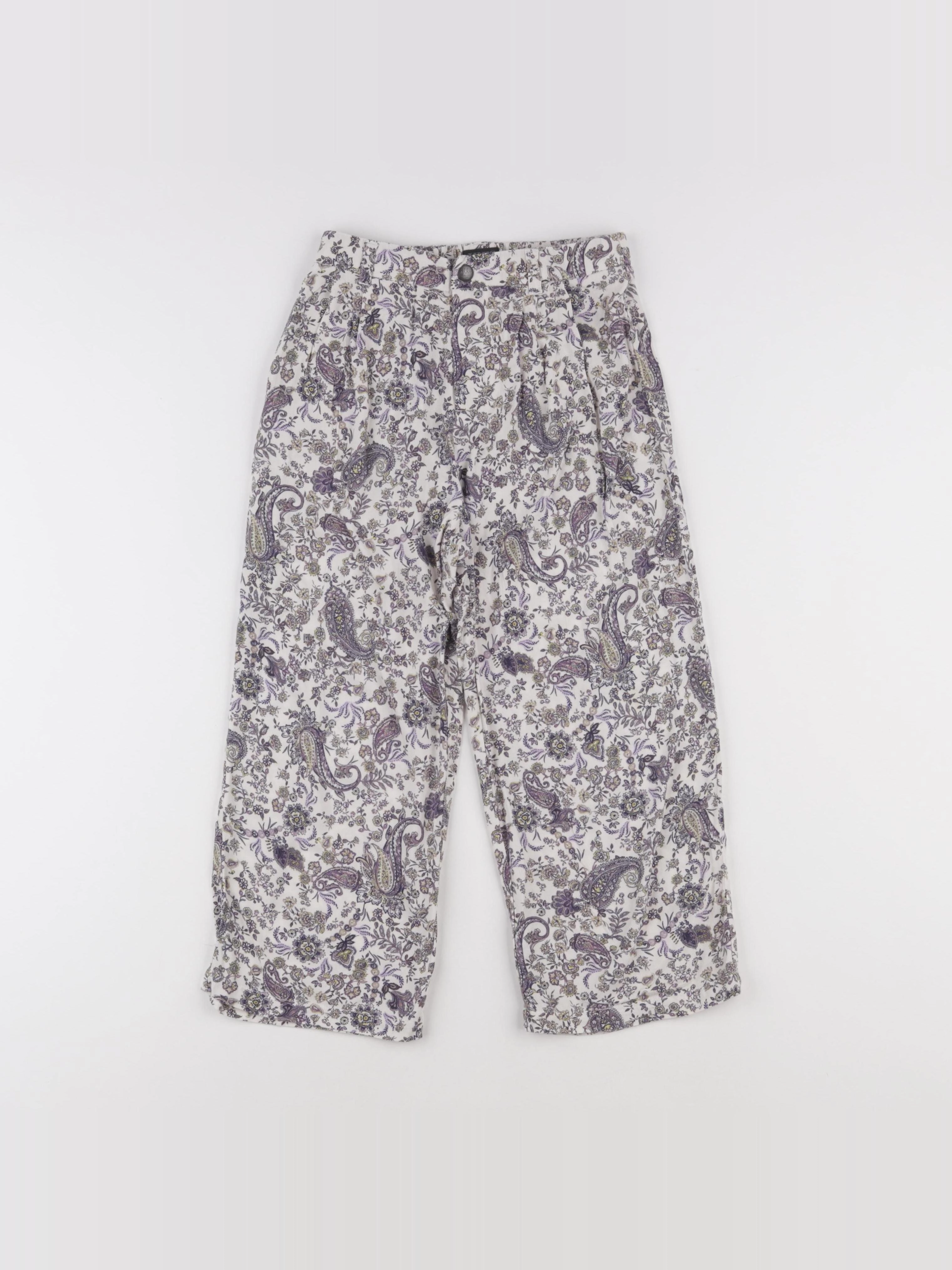 IKKS - pantalon blanc, violet - 8 ans