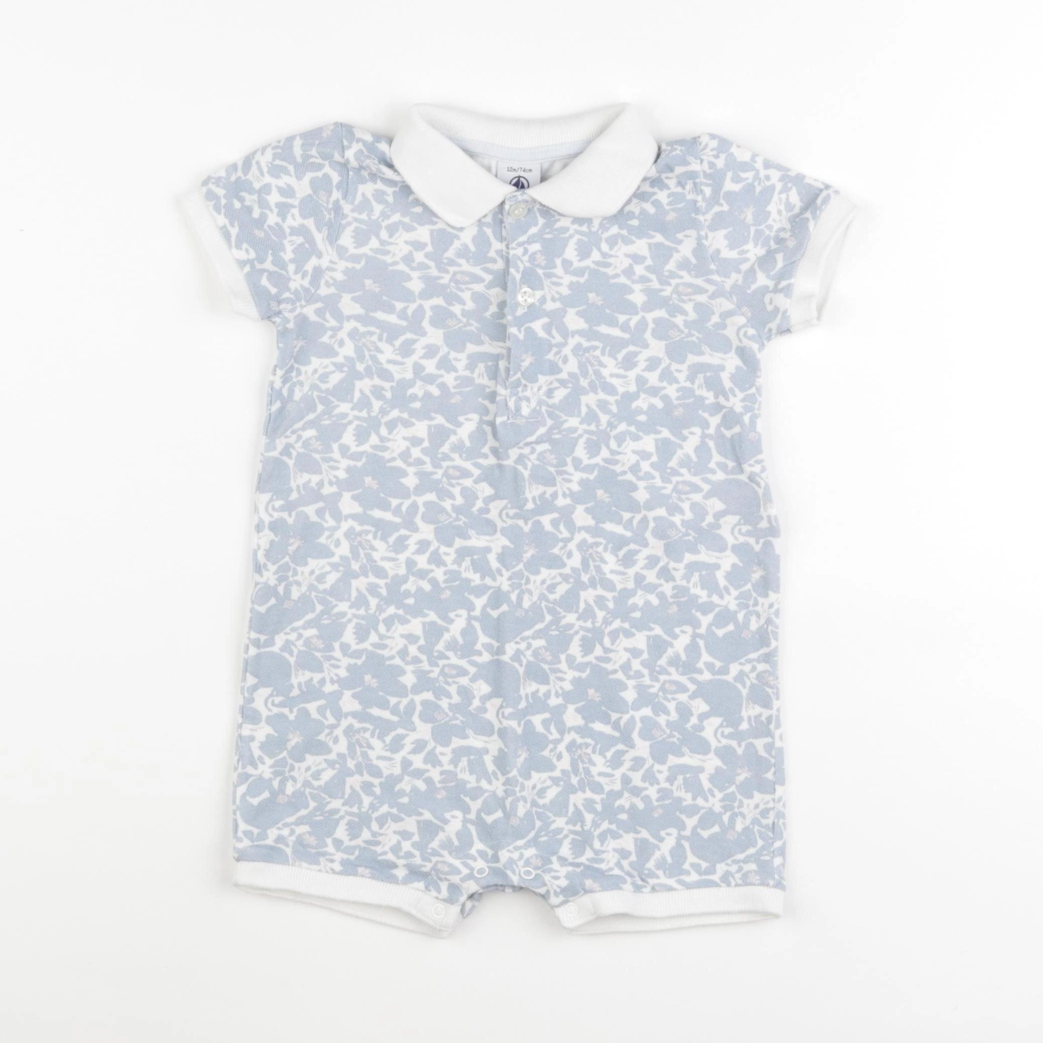 Petit Bateau - combinaison bleu - 12 mois