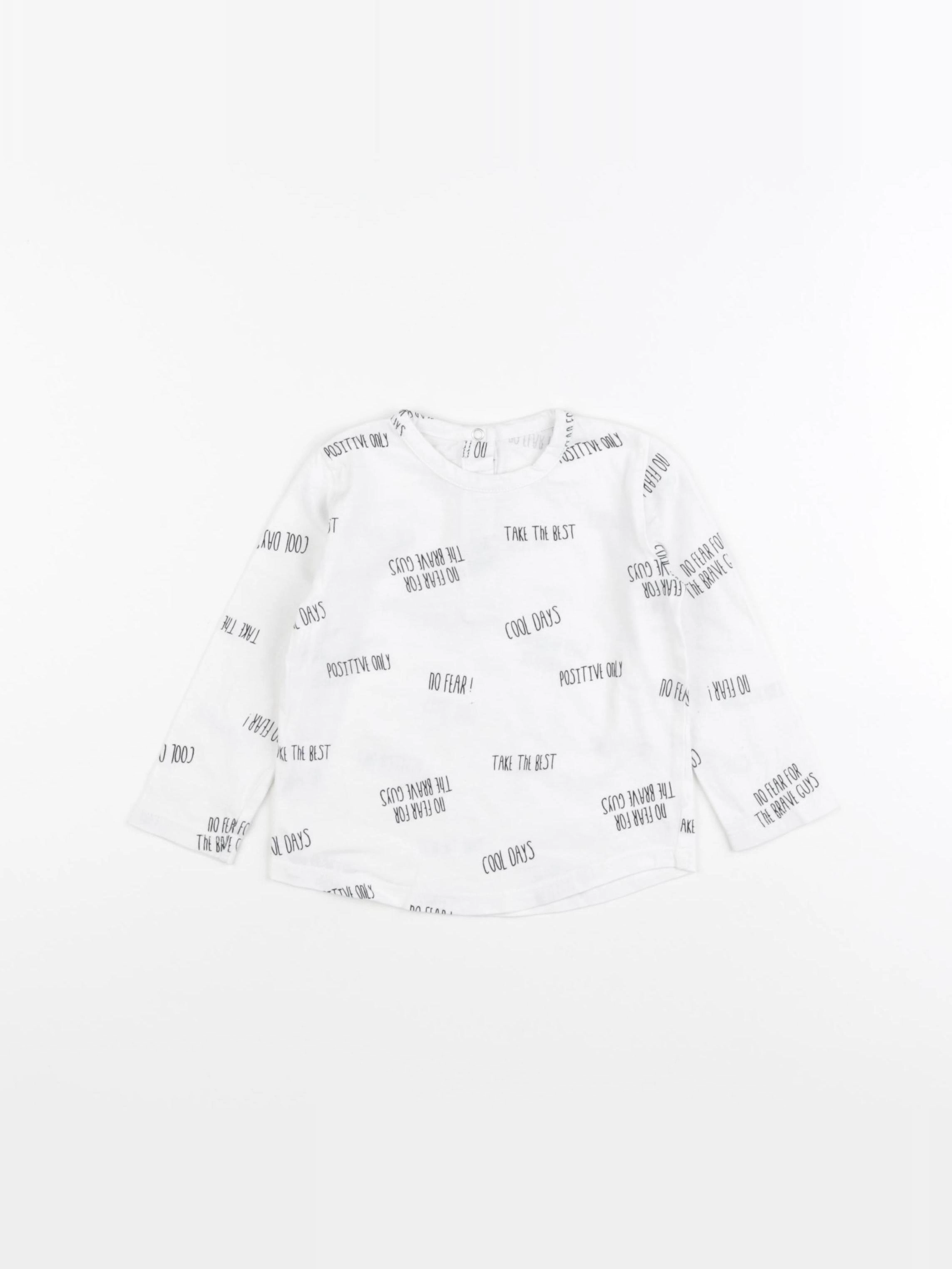 La Redoute - tee-shirt blanc, bleu - 18 mois