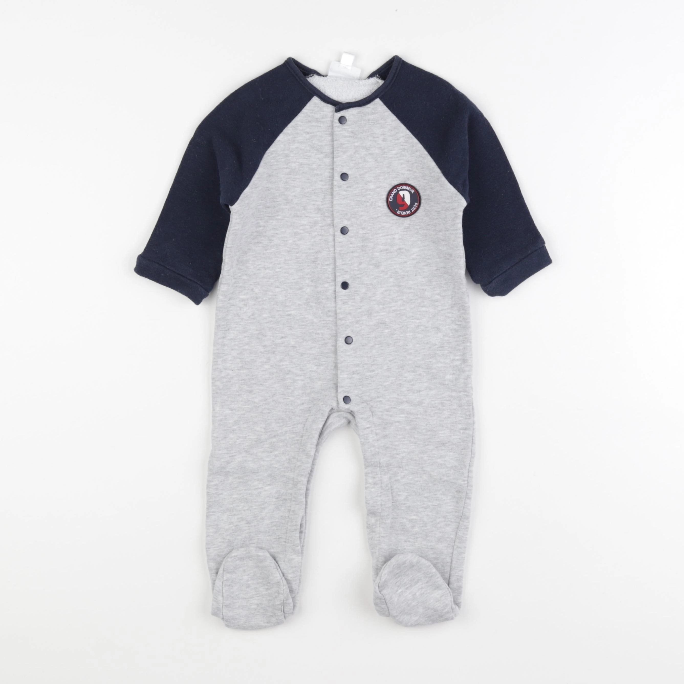 Vertbaudet - pyjama coton gris, bleu - 9/12 mois