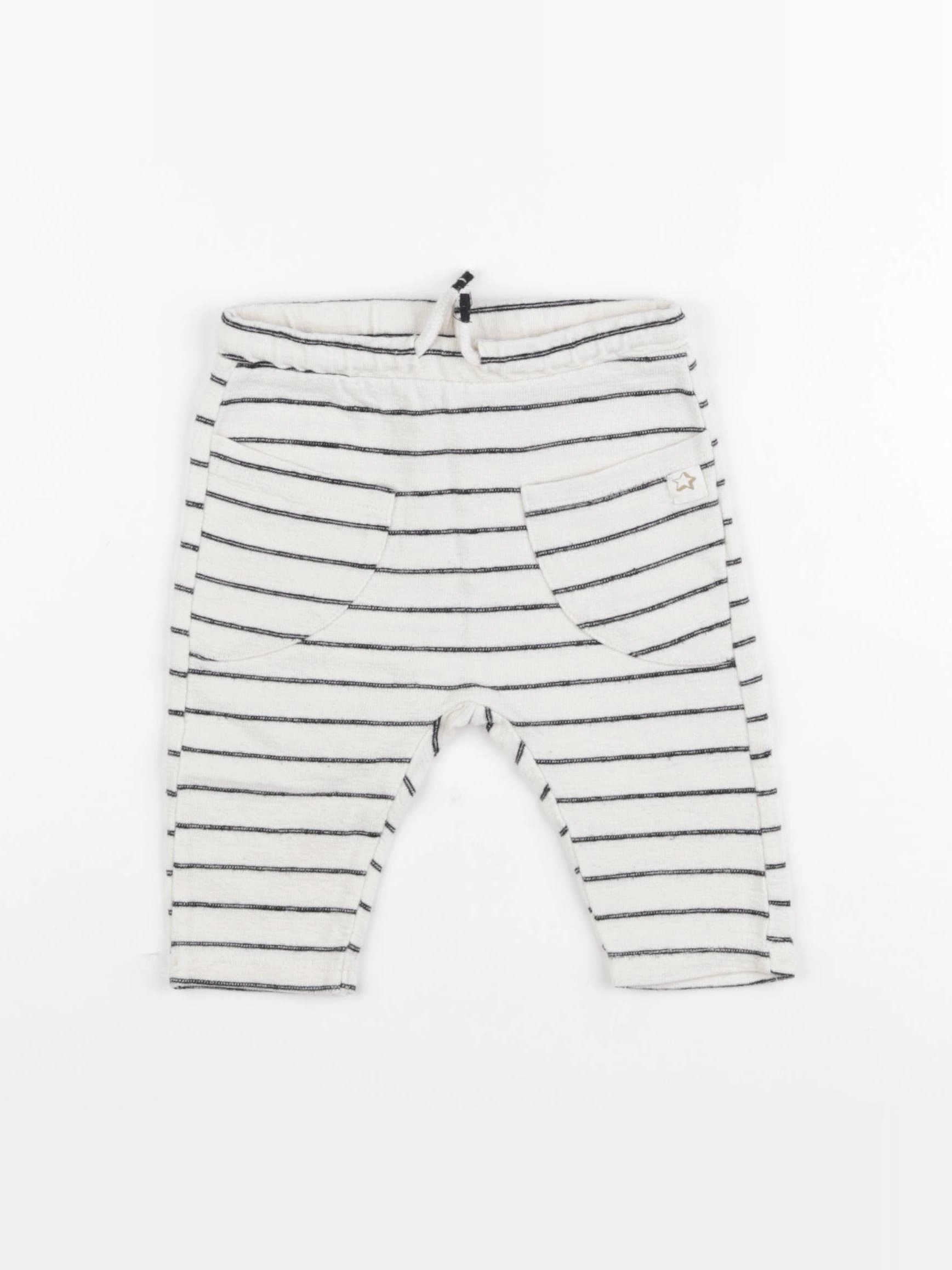 Zara - sarouel blanc, bleu - 6/9 mois