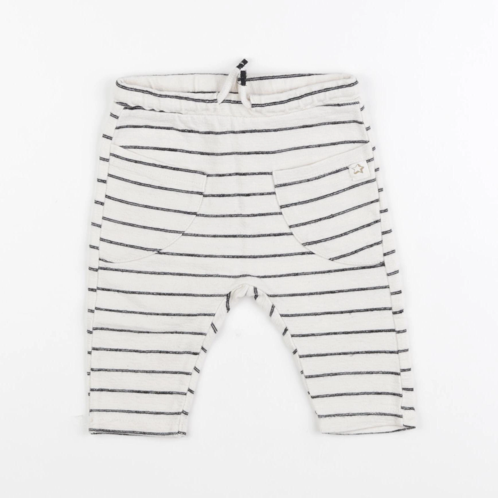 Zara - sarouel blanc, bleu - 6/9 mois