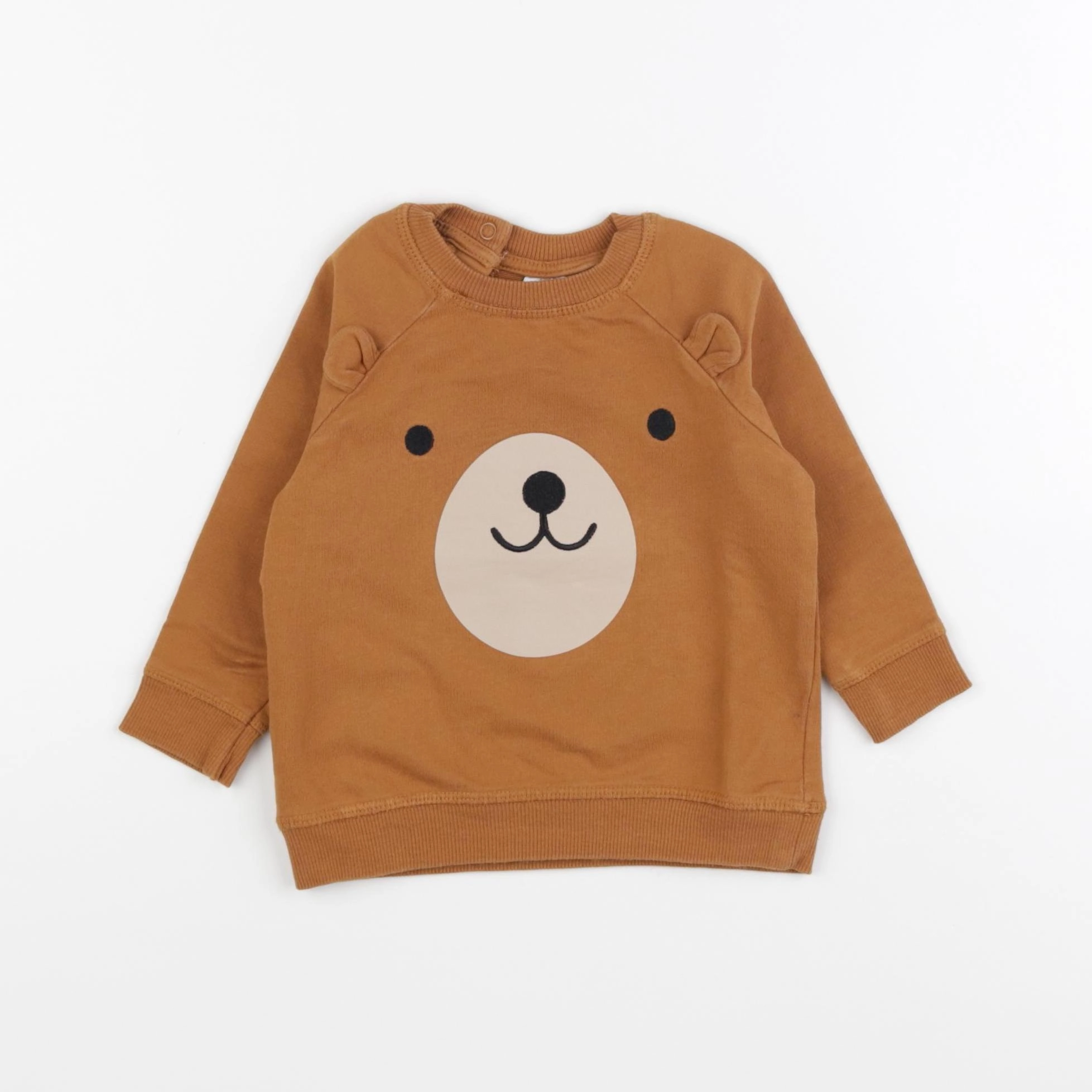 H&M - sweat marron - 6/9 mois