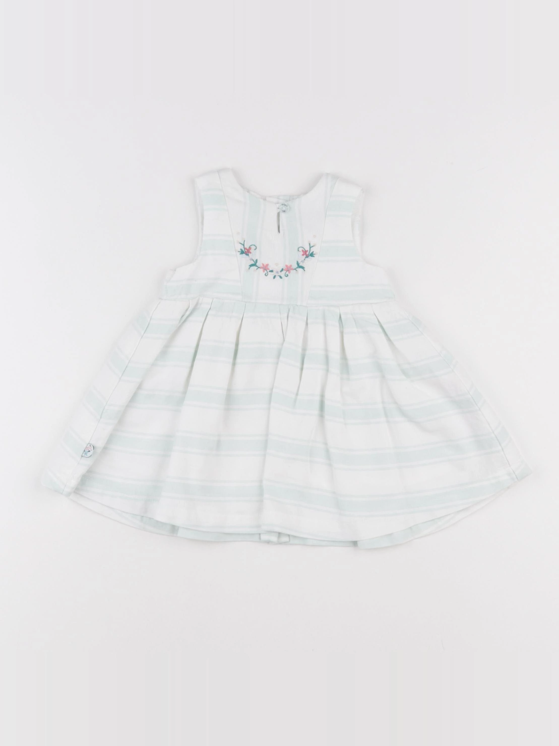 Sergent Major - robe blanc, vert - 3 mois