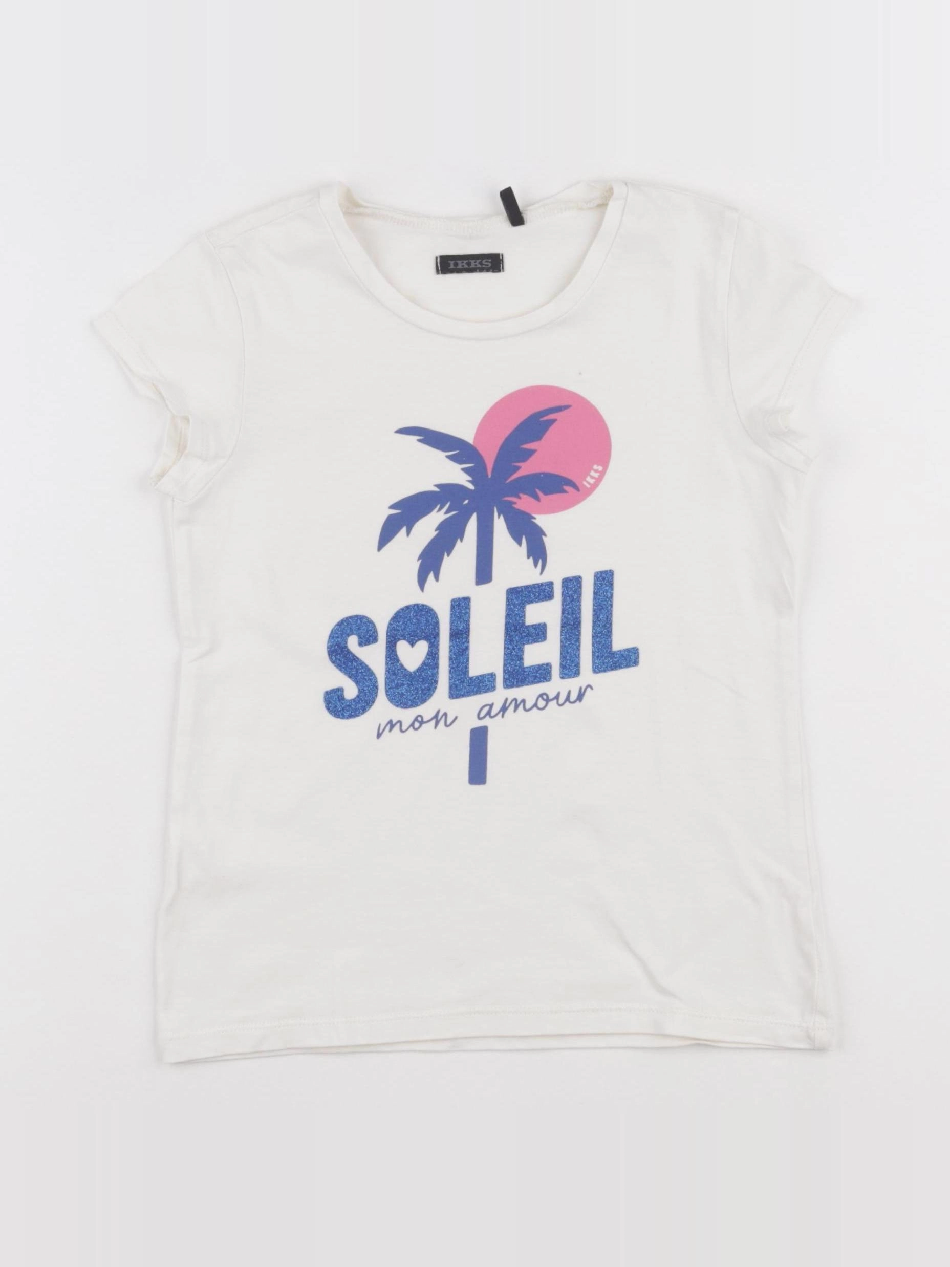 IKKS - tee-shirt blanc, bleu - 6 ans
