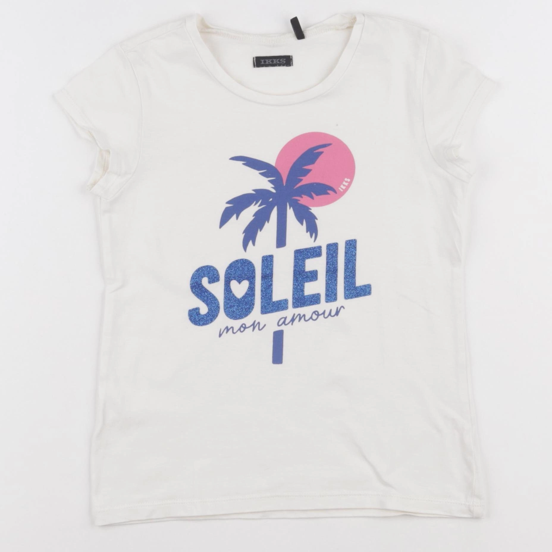 IKKS - tee-shirt blanc, bleu - 6 ans