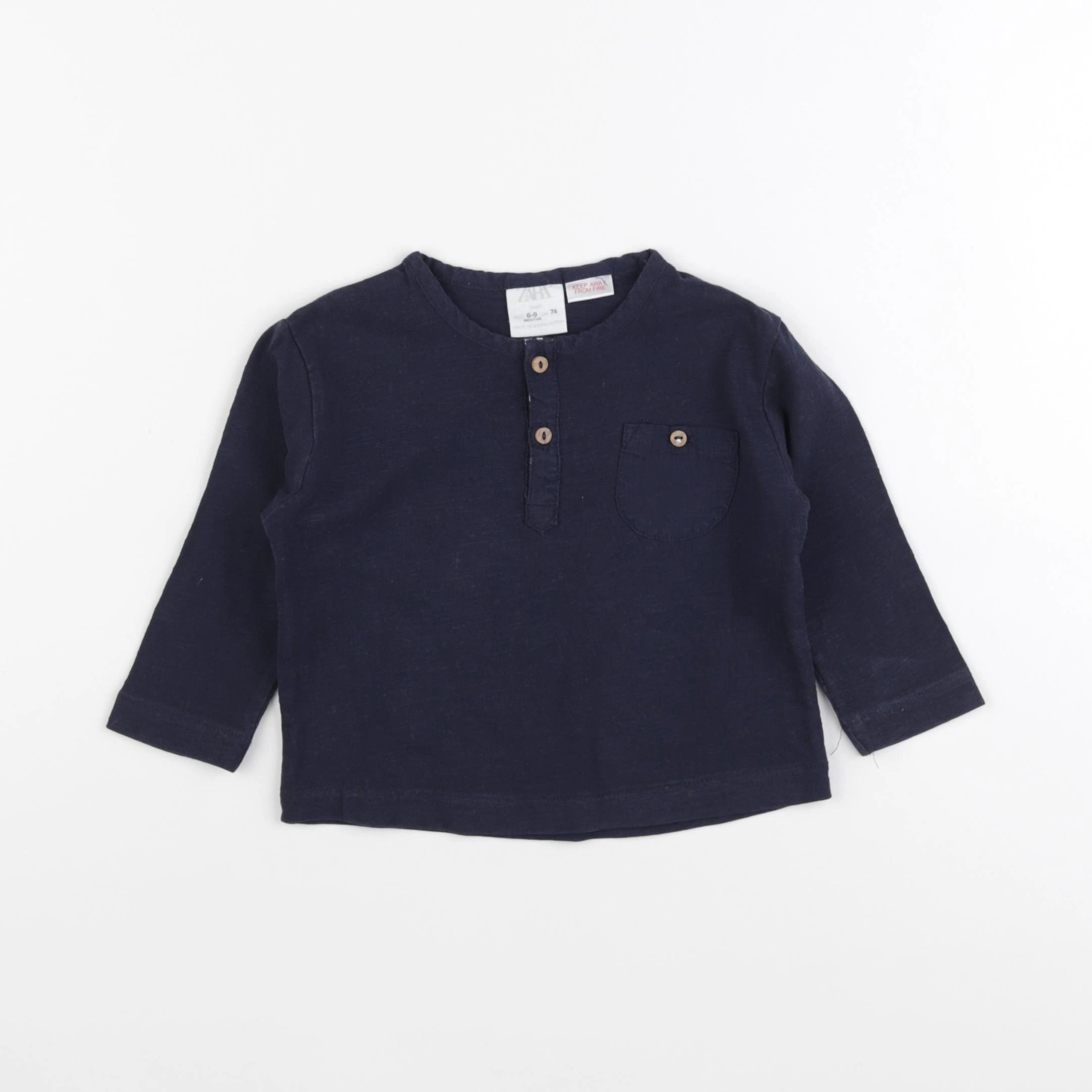 Zara - tee-shirt bleu - 9/12 mois