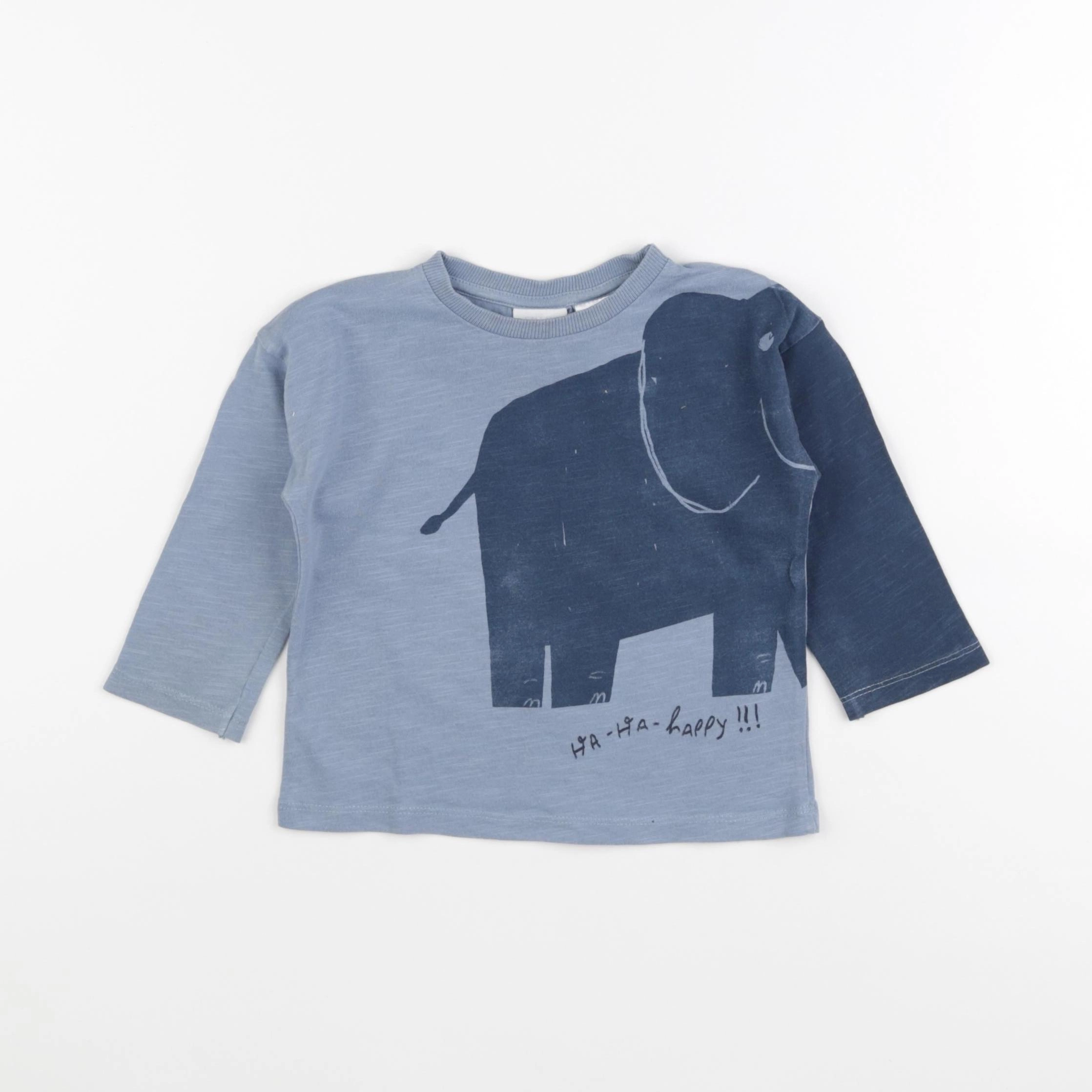 Zara - tee-shirt bleu - 6/9 mois