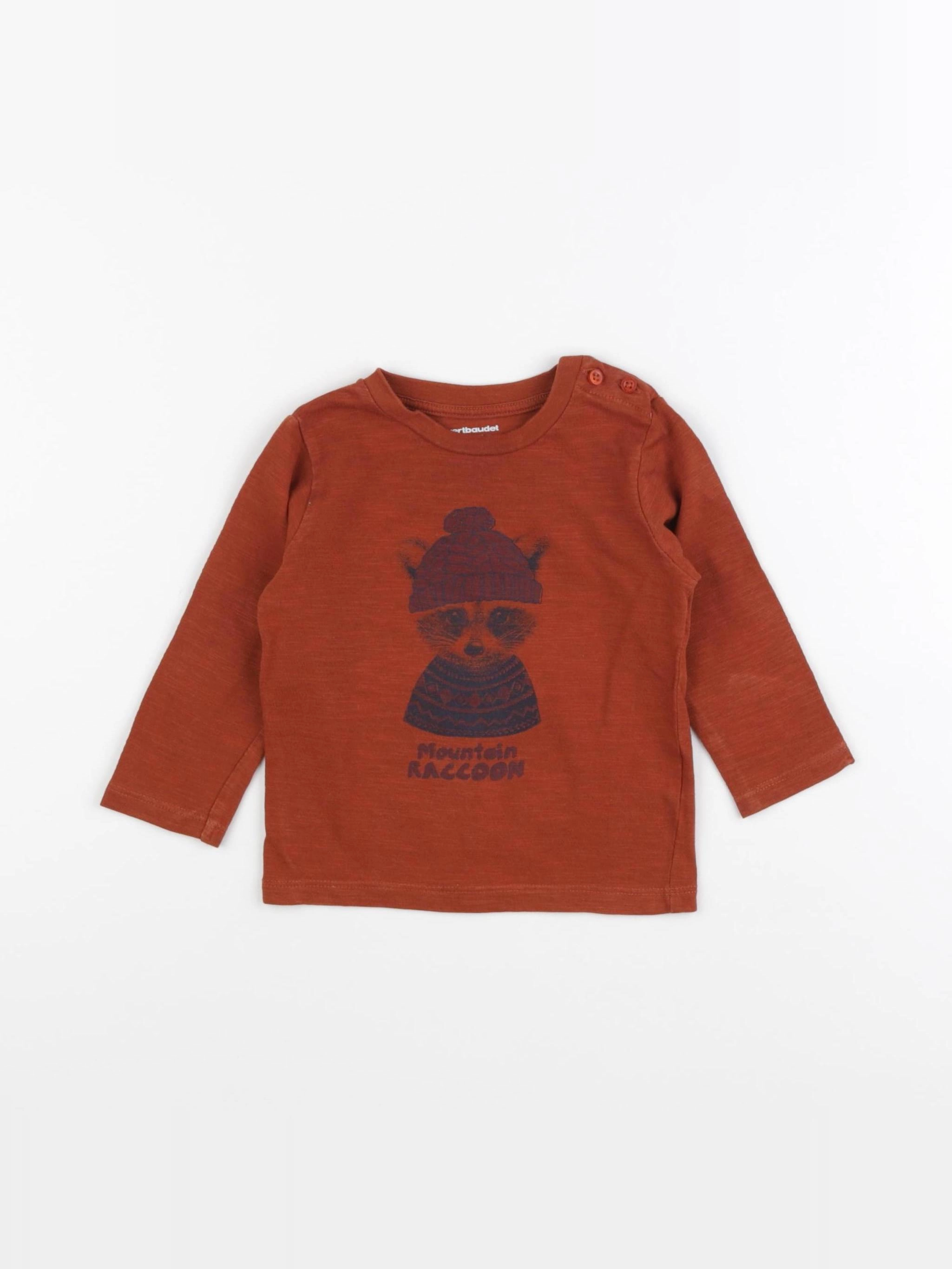 Vertbaudet - tee-shirt orange - 12 mois