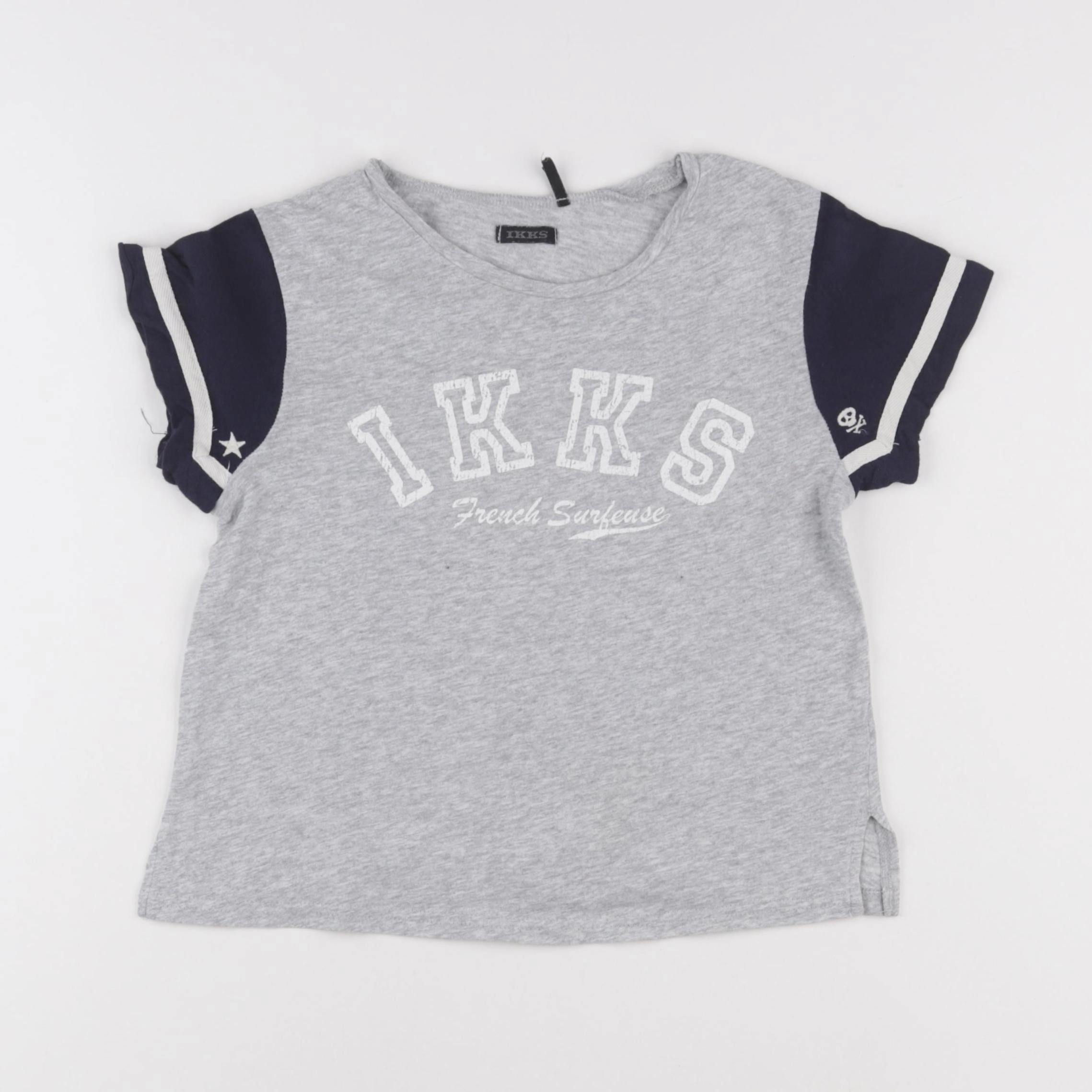 IKKS - tee-shirt gris, bleu - 8 ans