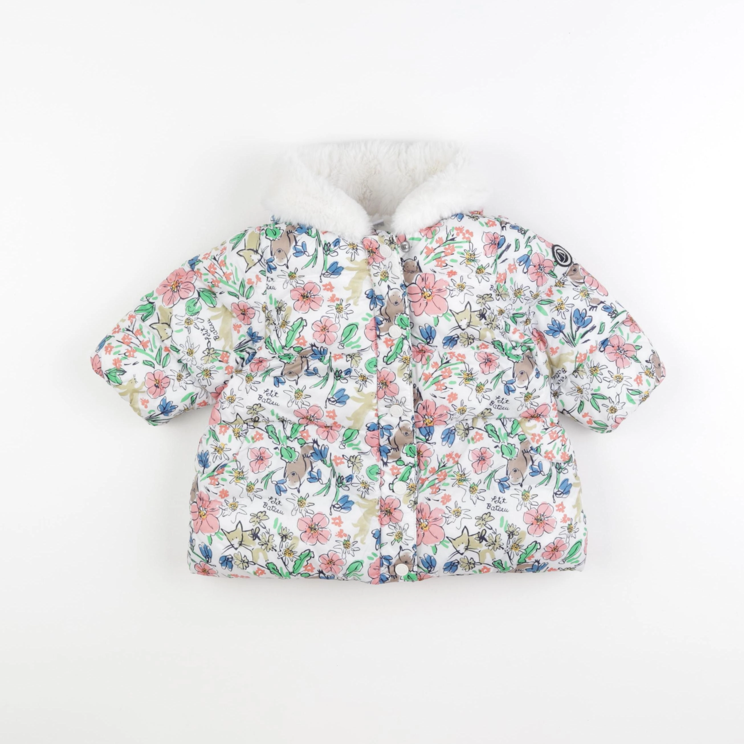 Petit Bateau - doudoune multicolore - 6 mois
