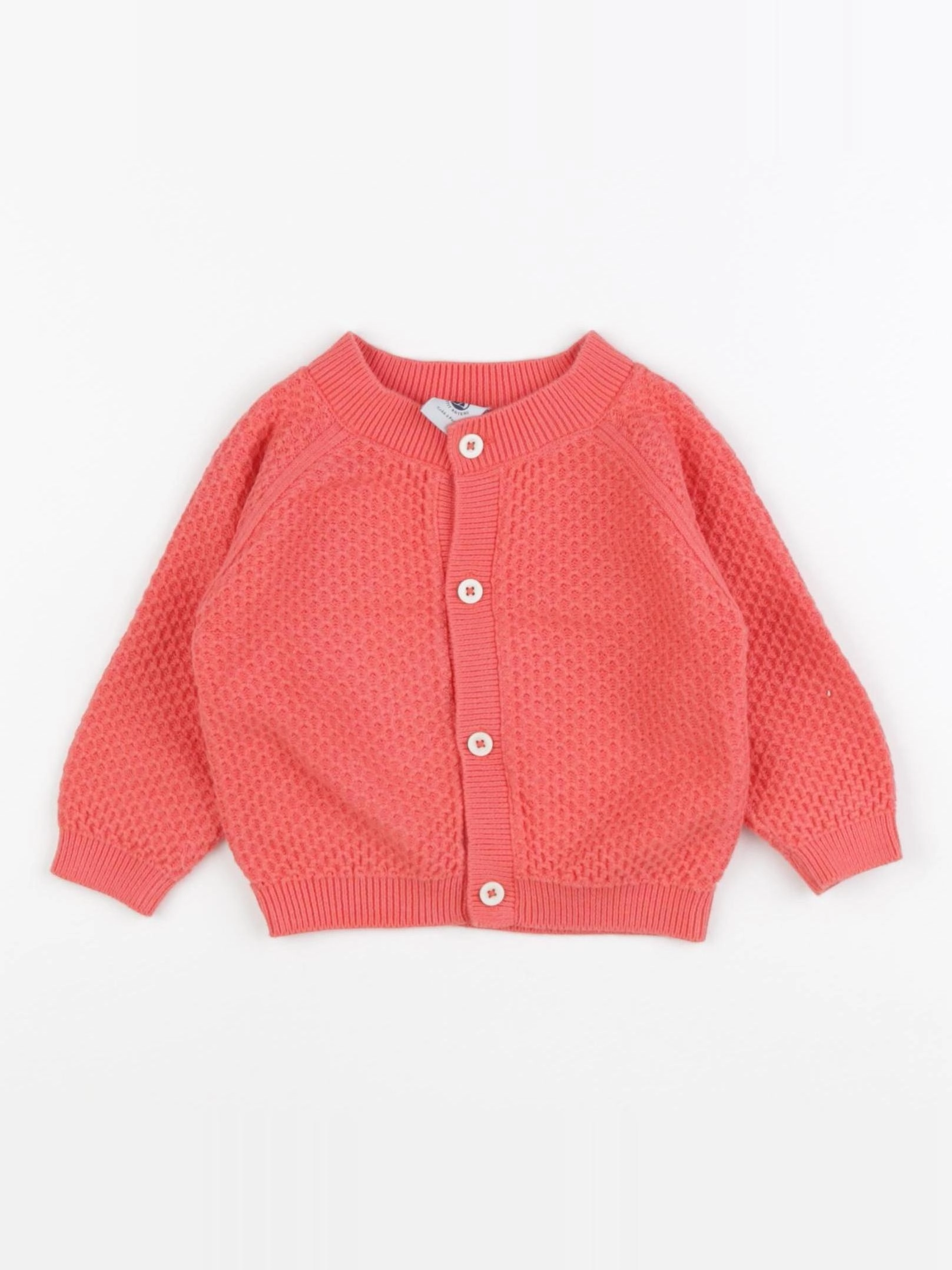 Petit Bateau - gilet orange - 6 mois