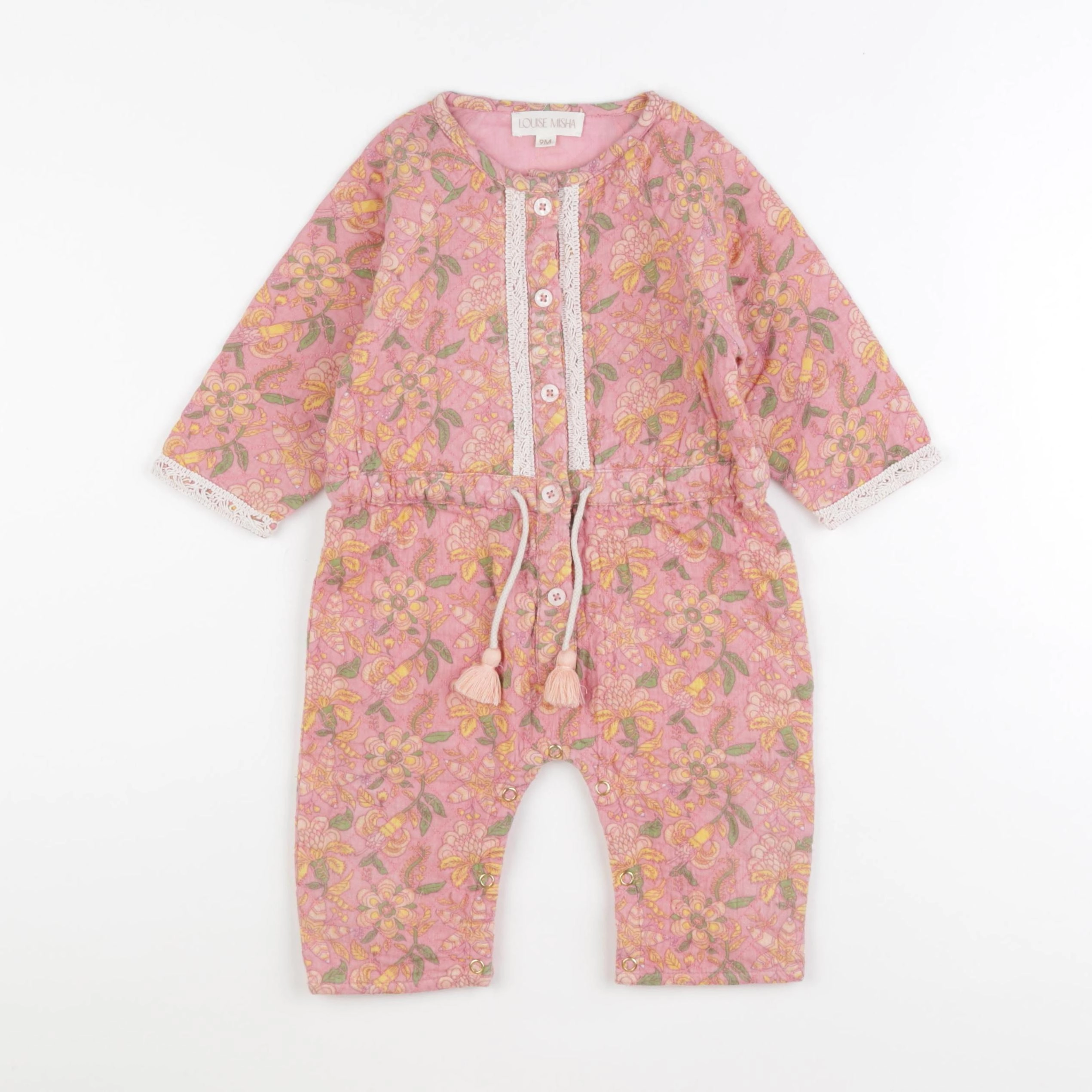 Louise Misha - combinaison coton rose - 9 mois