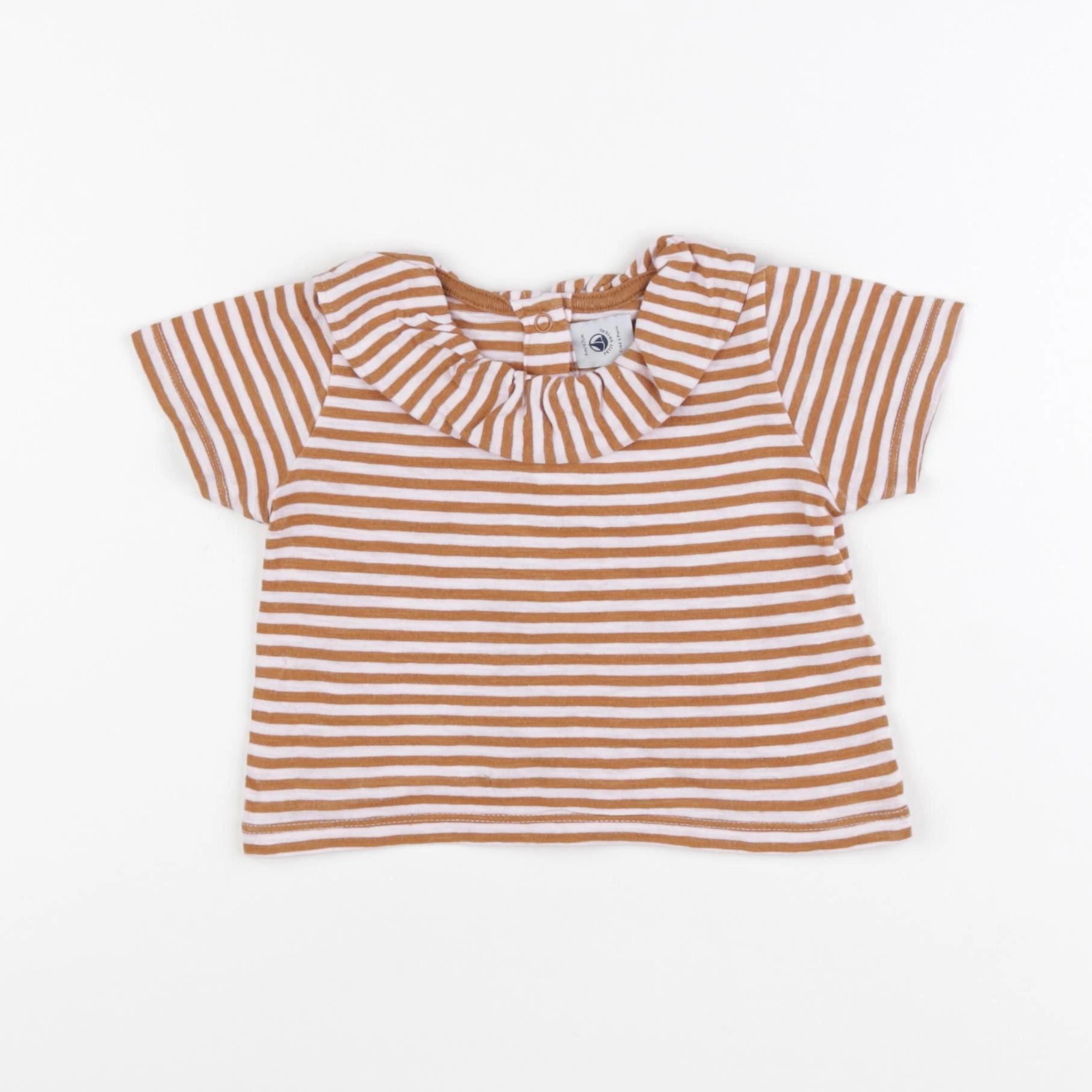 Petit Bateau - tee-shirt rose, marron - 6 mois