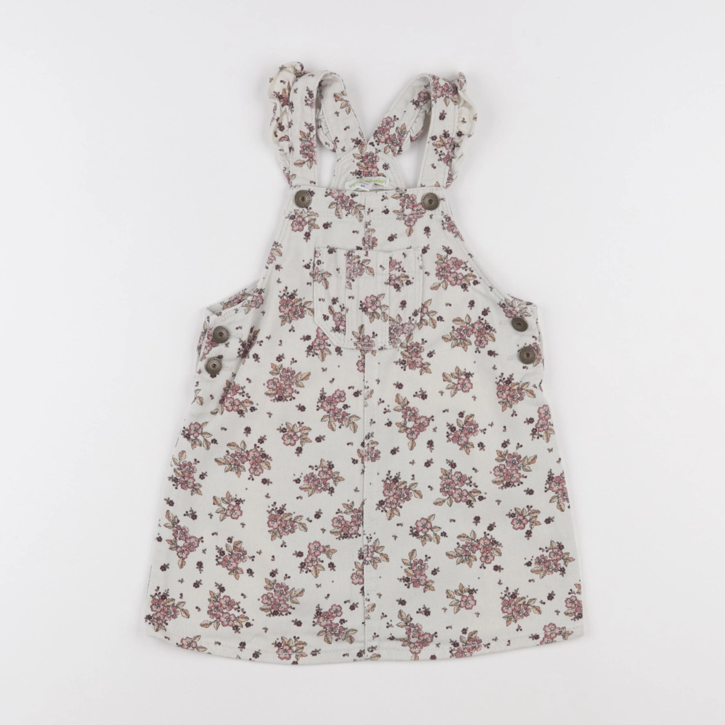 Vertbaudet - salopette beige, rouge - 4 ans