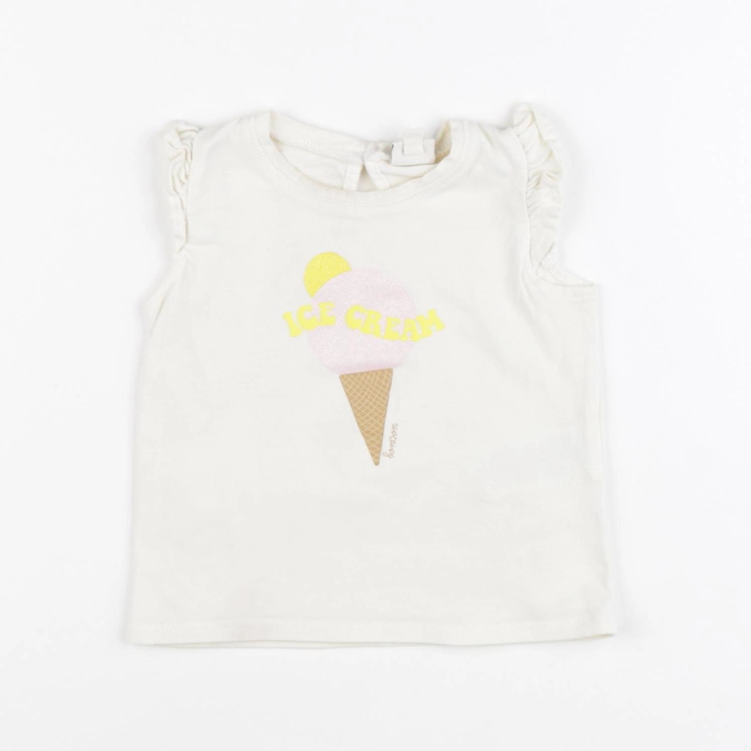 Bonton - tee-shirt beige - 12 mois