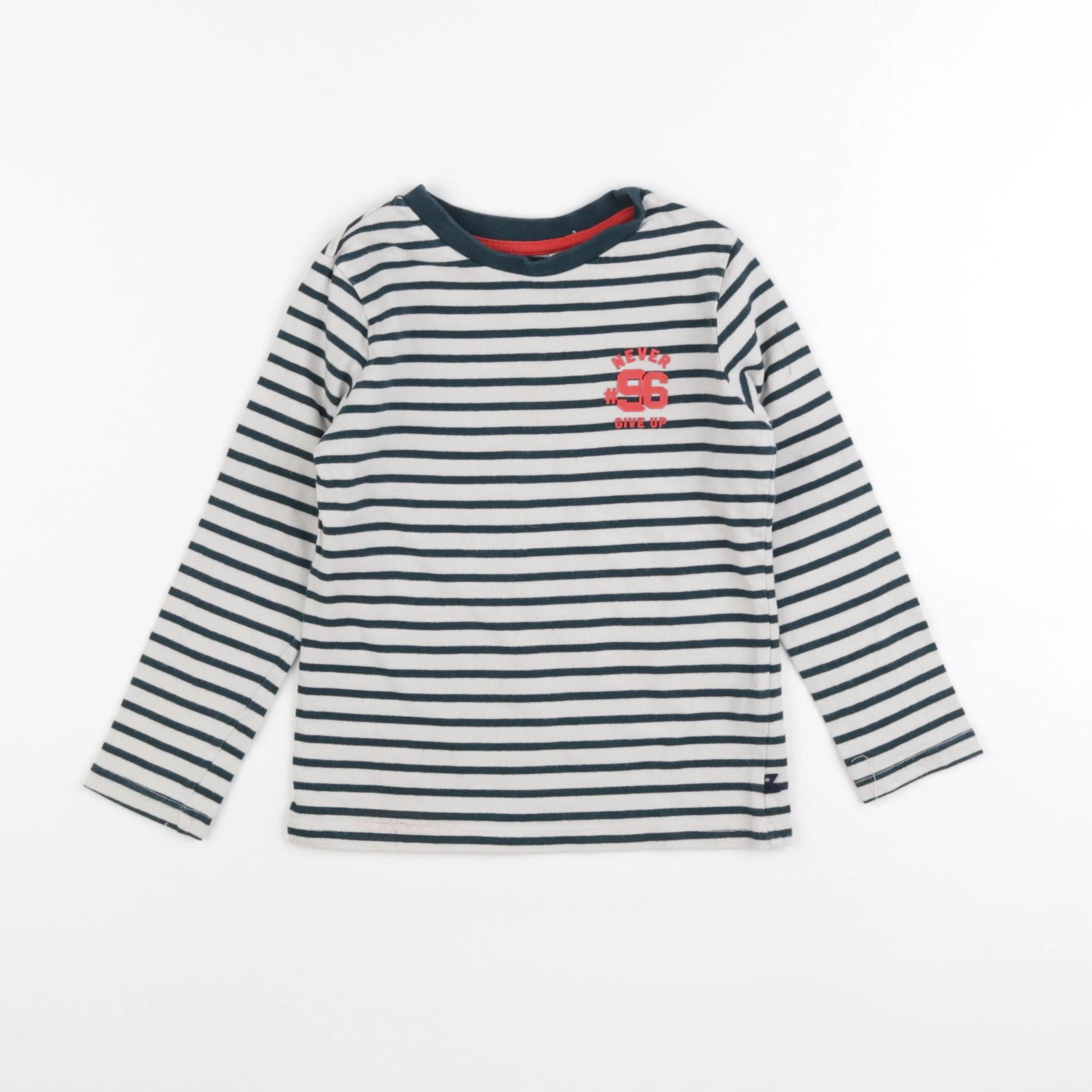 Okaidi - tee-shirt blanc, vert - 4 ans