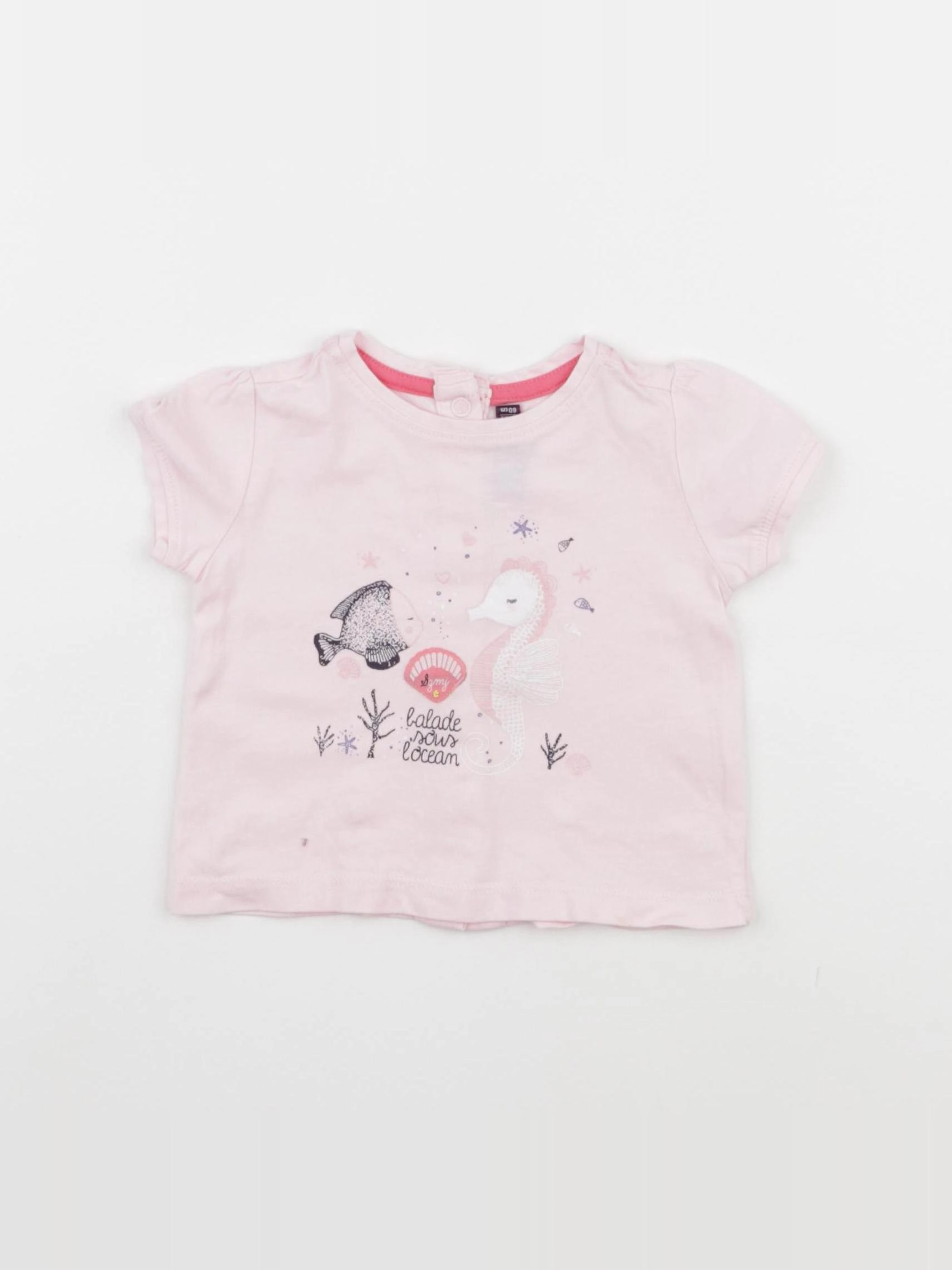 Sergent Major - tee-shirt rose - 3 mois