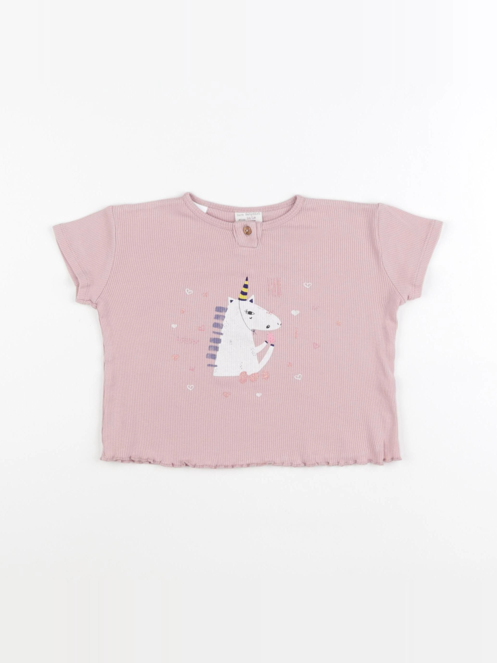 Zara - tee-shirt rose - 12/18 mois