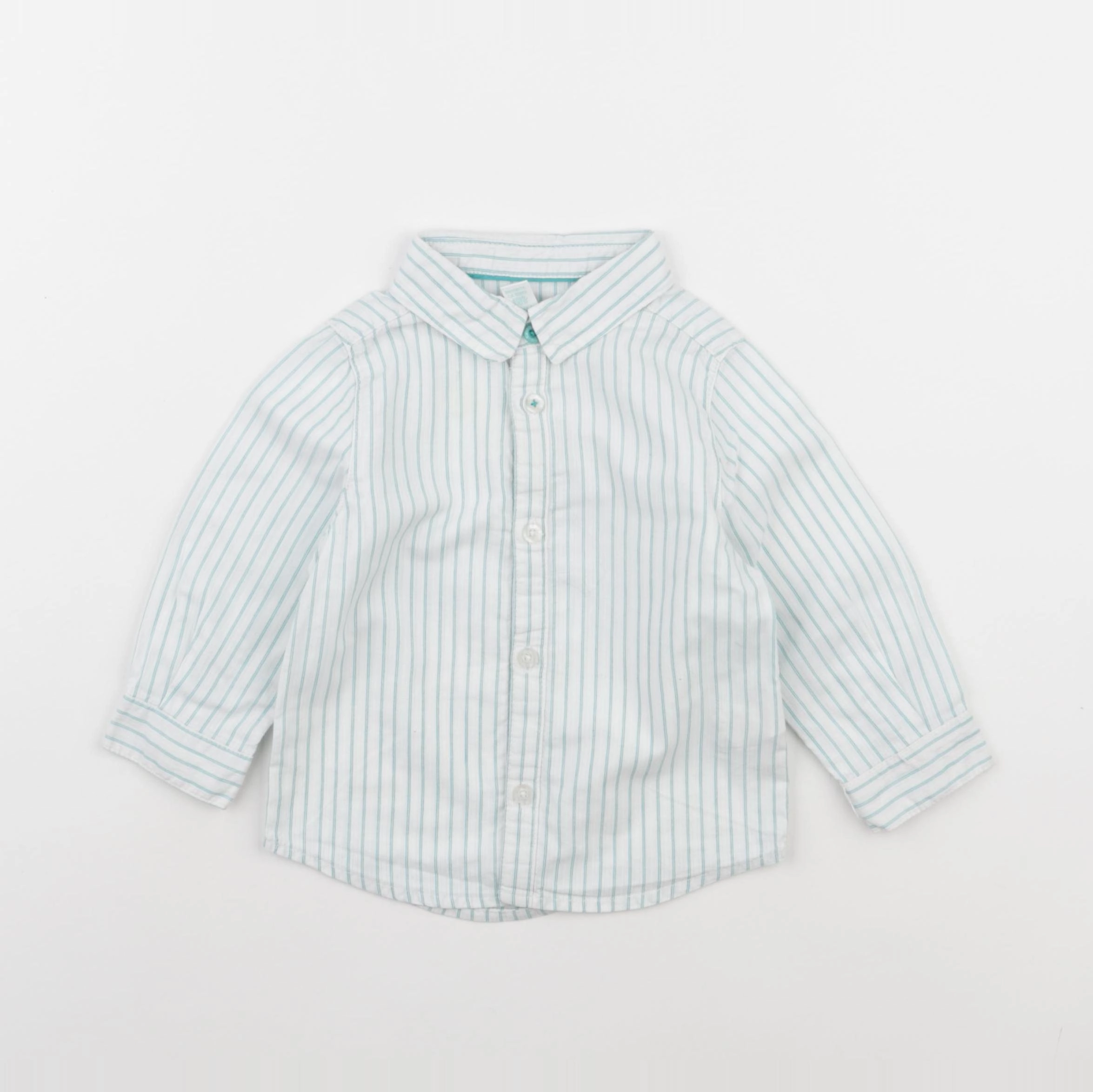 Obaïbi - chemise blanc, bleu - 12 mois