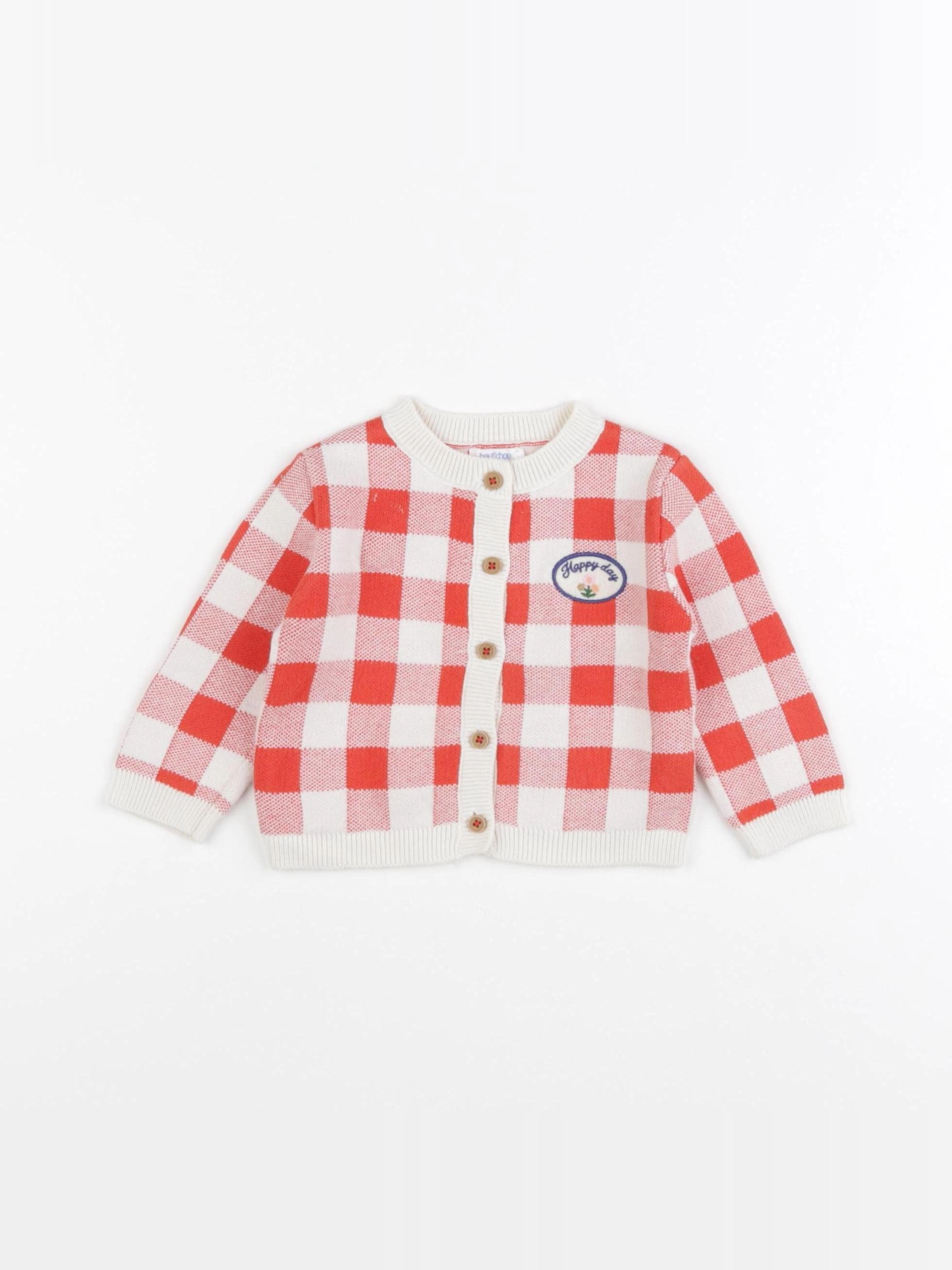 Boutchou - gilet rouge - 6 mois