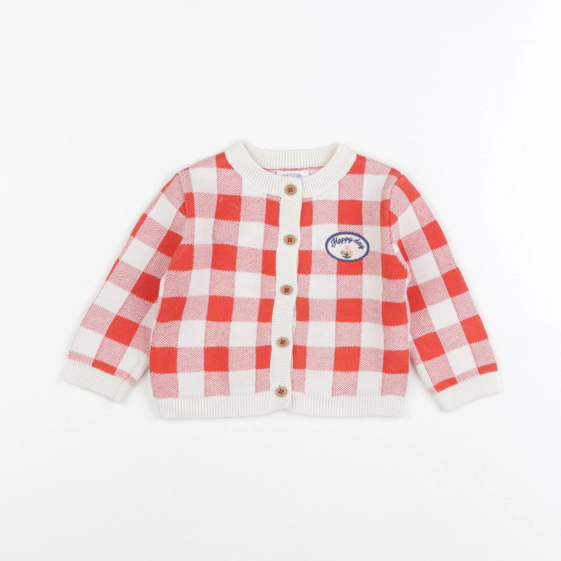 Boutchou - gilet rouge - 6 mois