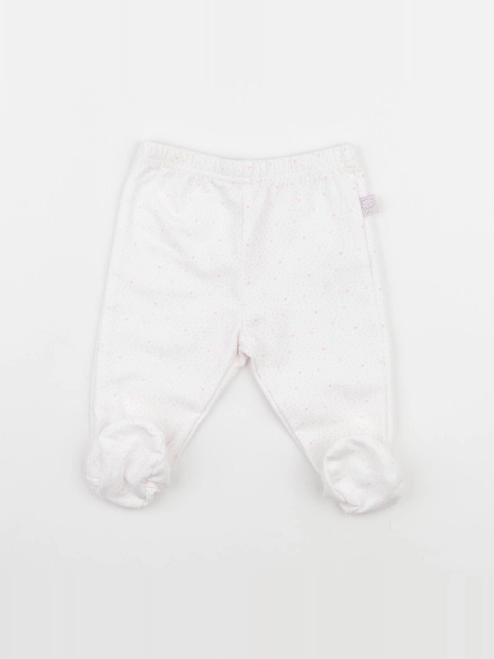 DPAM - legging blanc, rose - 3 mois