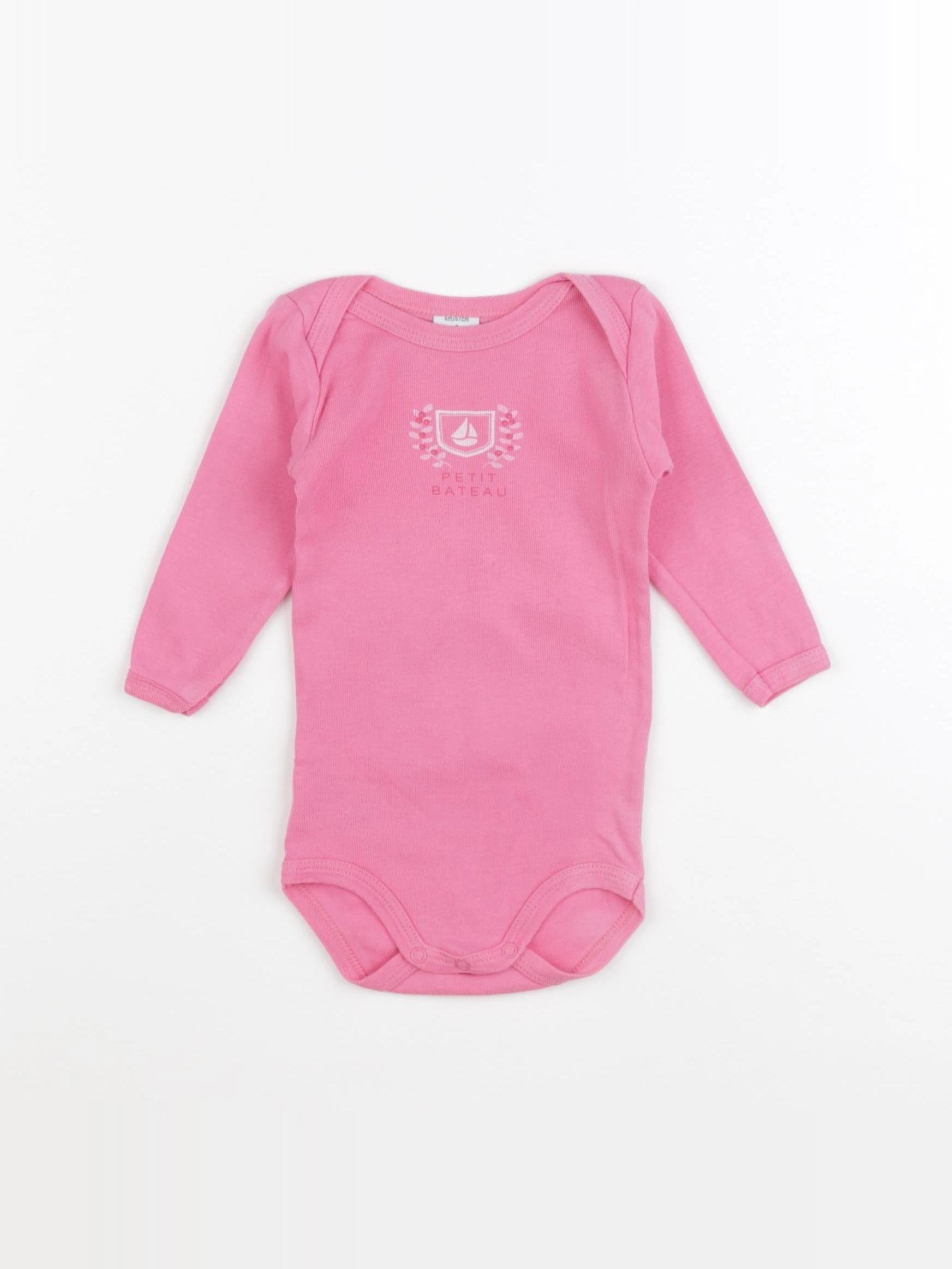 Petit Bateau - body rose - 6 mois