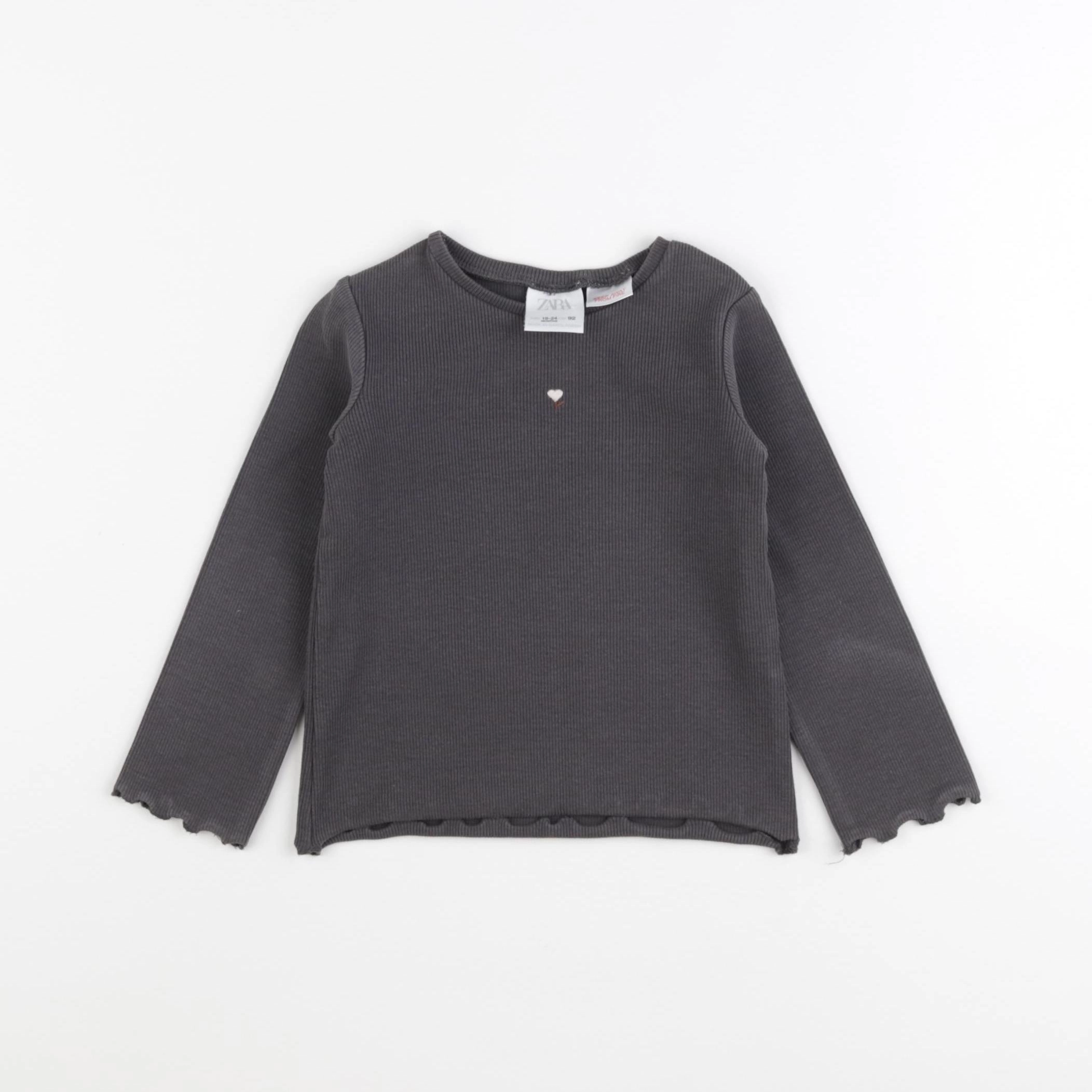 Zara - tee-shirt gris - 18/24 mois