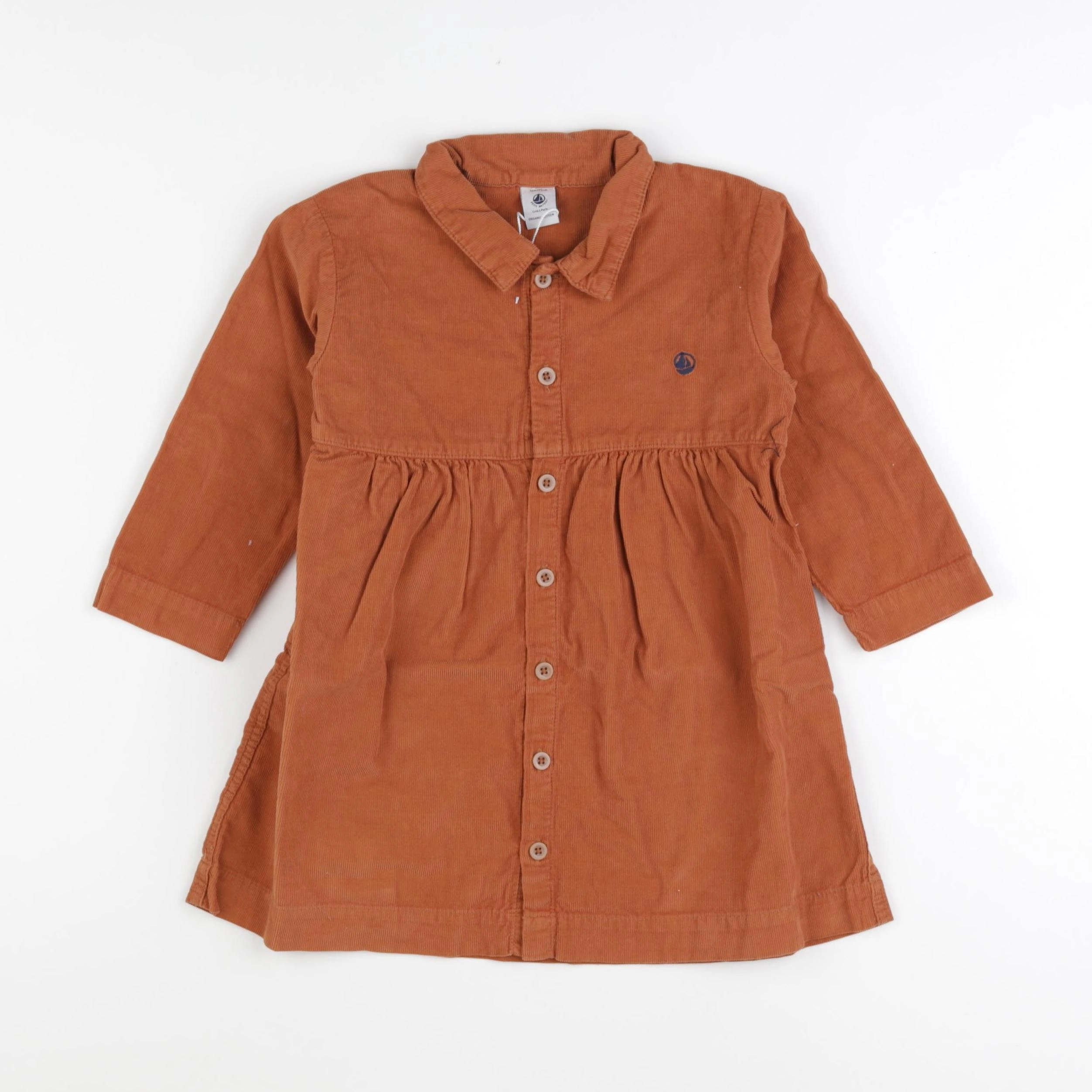 Petit Bateau - robe marron - 36 mois