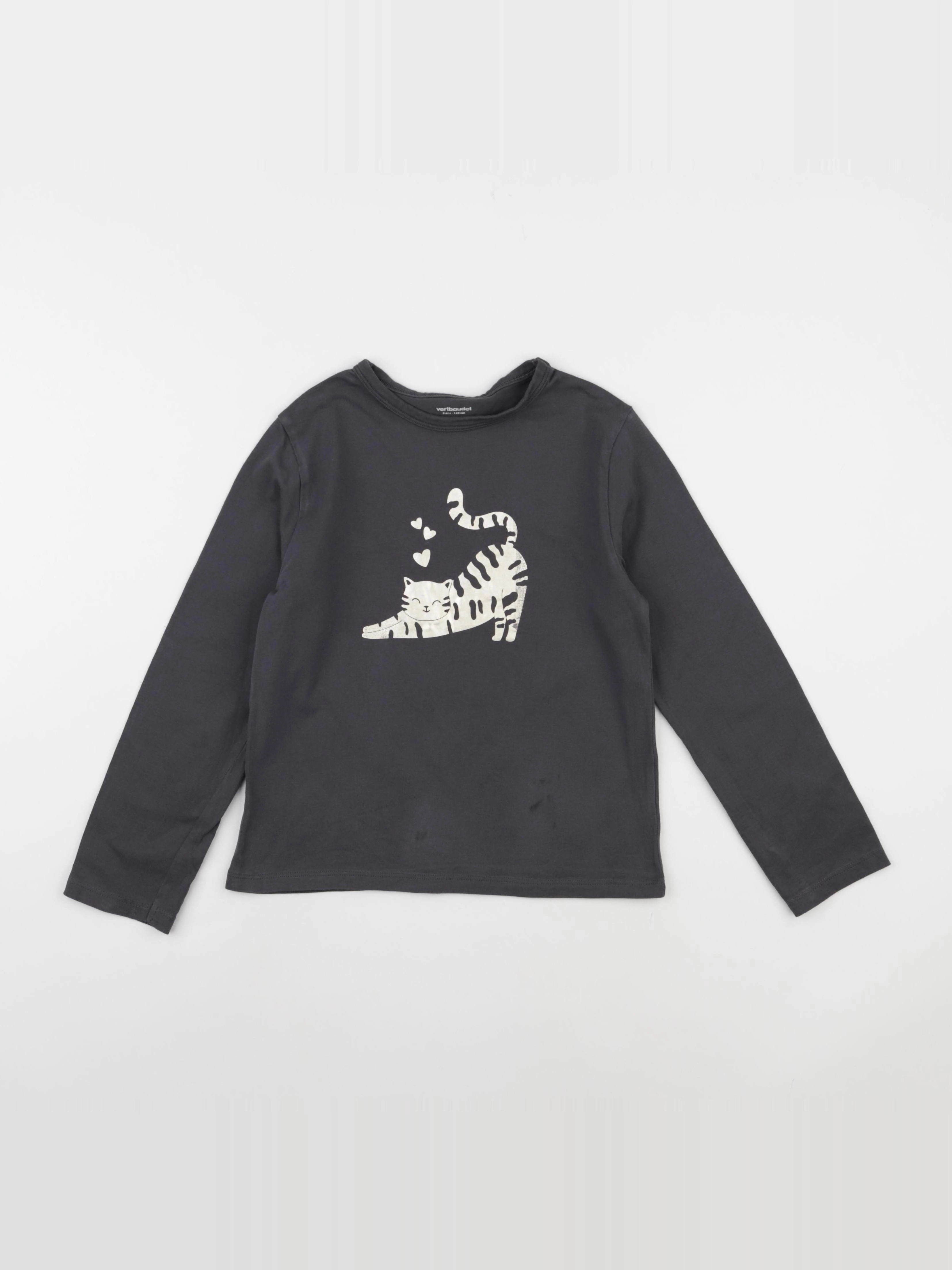 Vertbaudet - tee-shirt gris - 8 ans