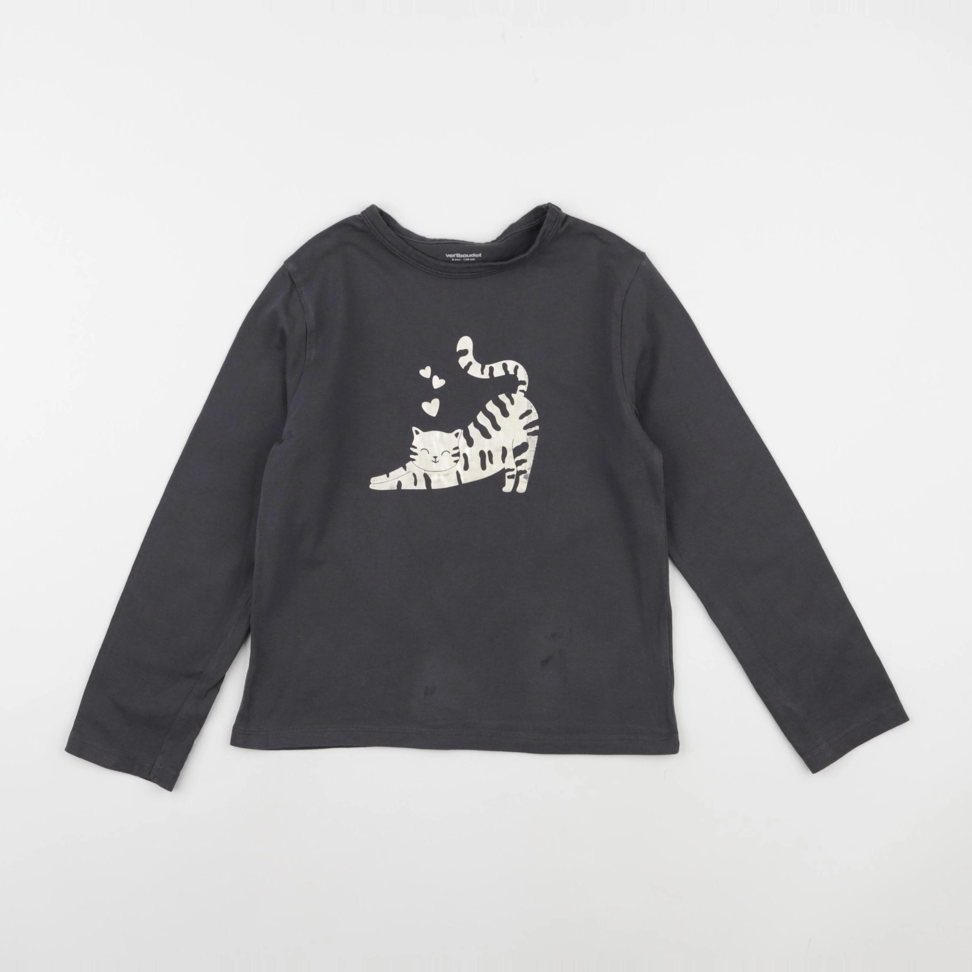 Vertbaudet - tee-shirt gris - 8 ans