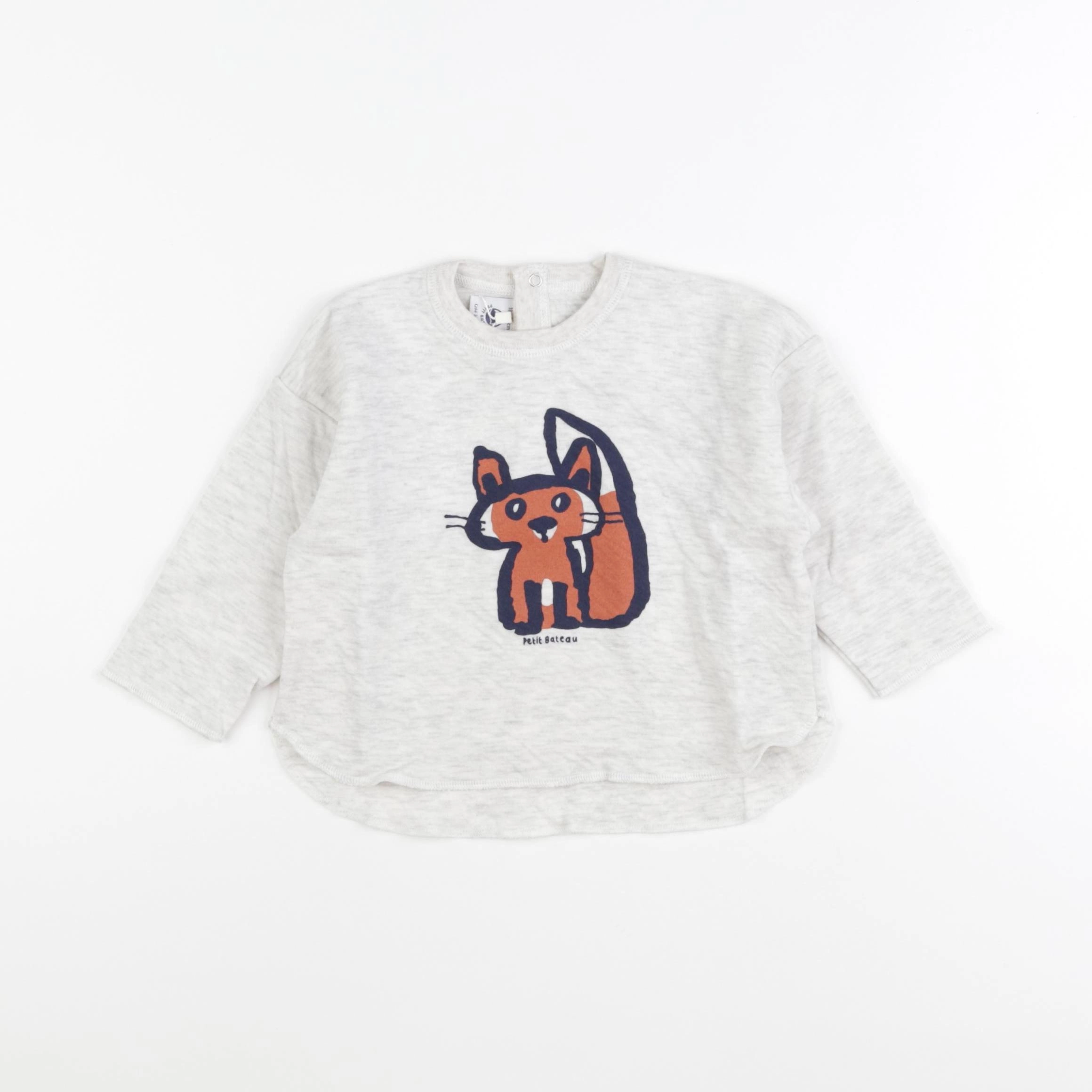 Petit Bateau - tee-shirt gris - 18 mois
