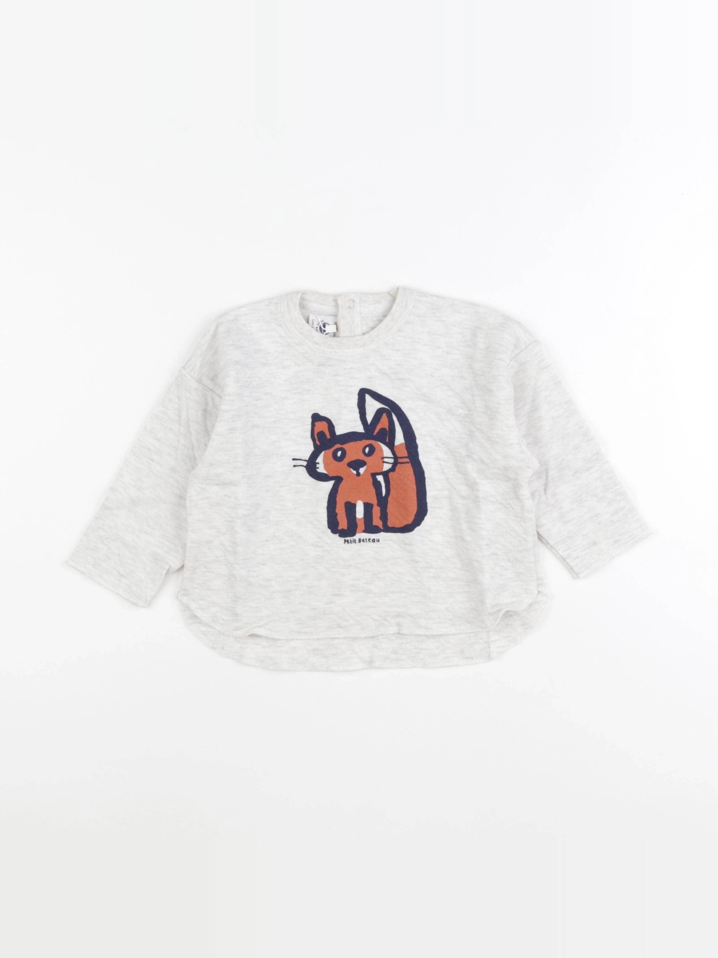 Petit Bateau - tee-shirt gris - 18 mois